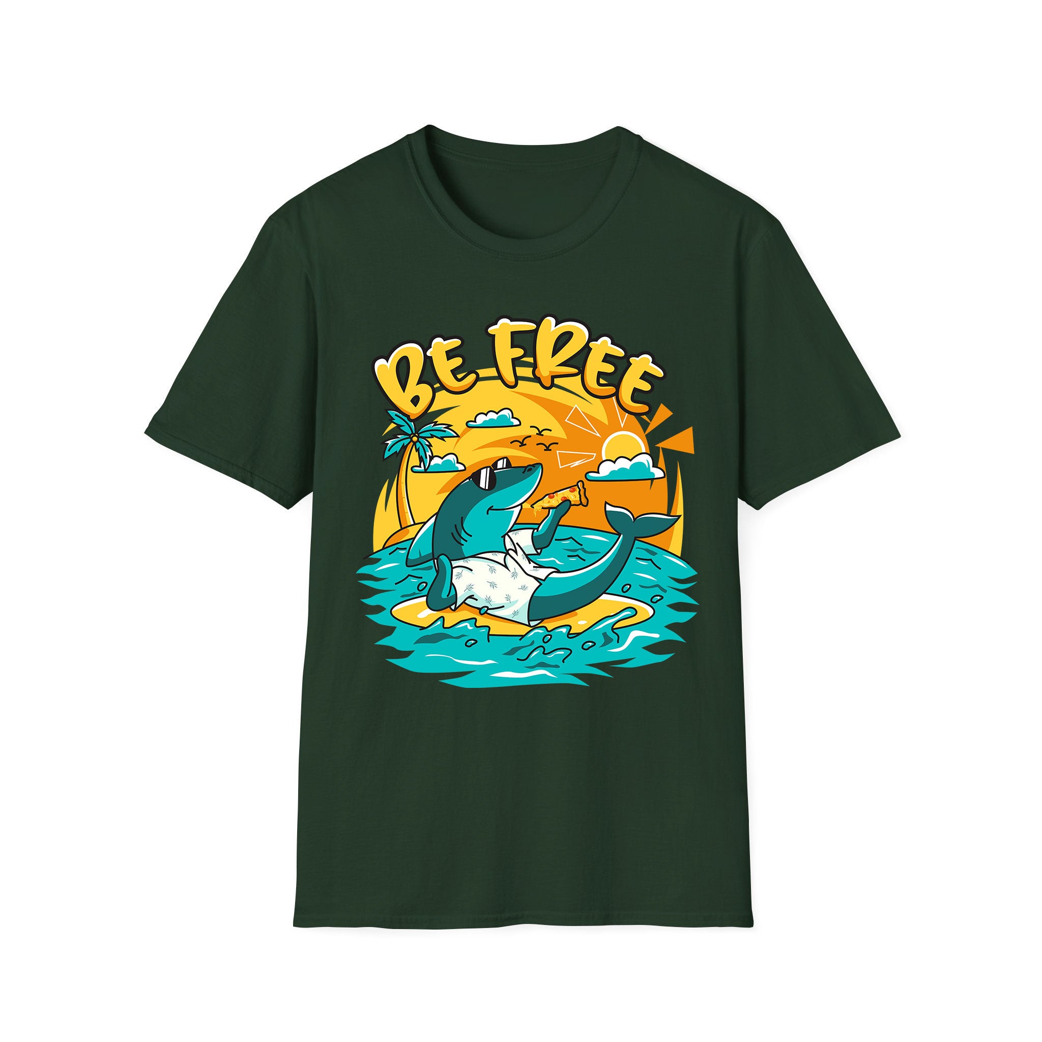 Summer unisex T-shirt Be Free Shark