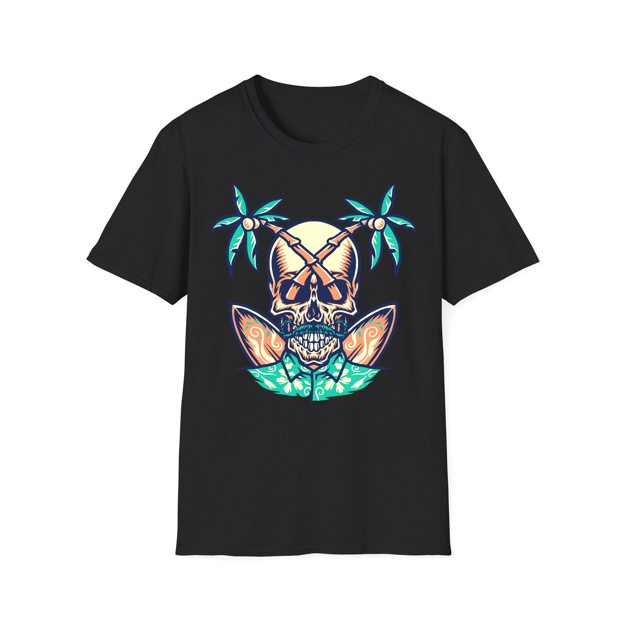 Áo thun unisex mùa hè Hawaii Skull