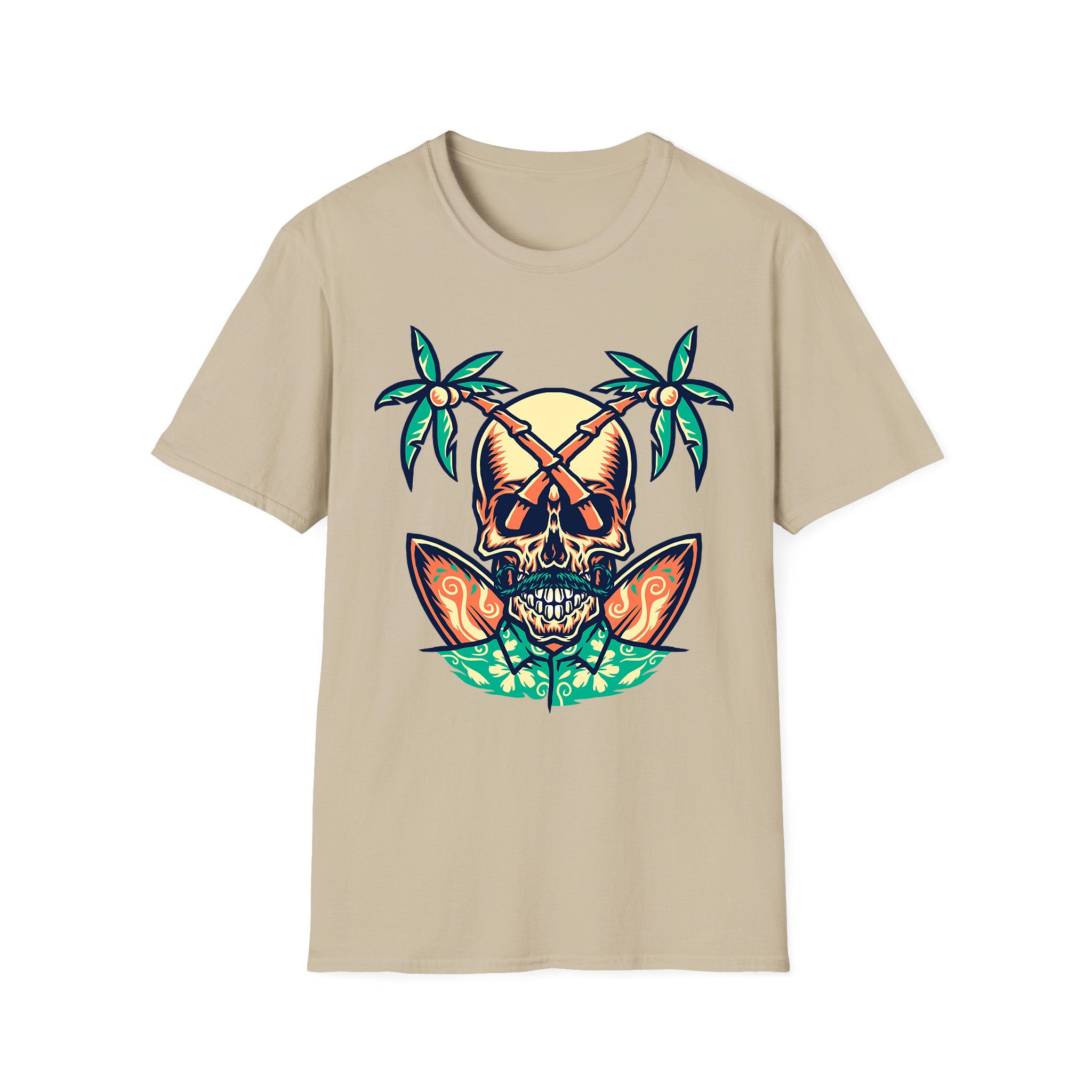 Áo thun unisex mùa hè Hawaii Skull