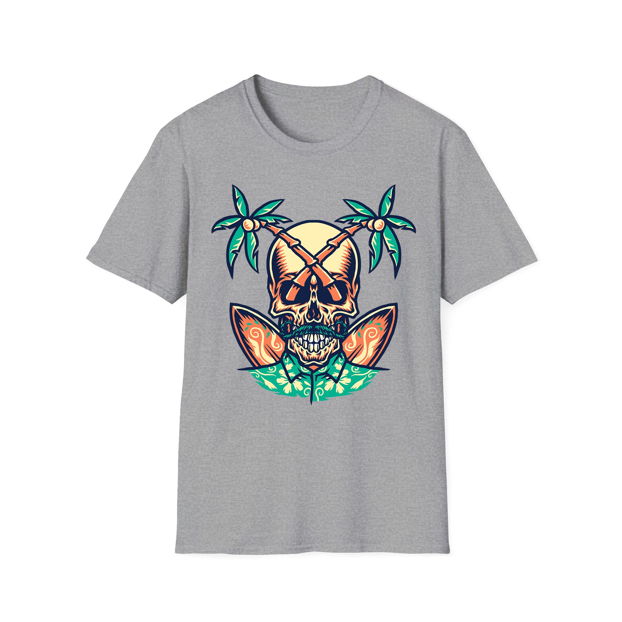 Áo thun unisex mùa hè Hawaii Skull