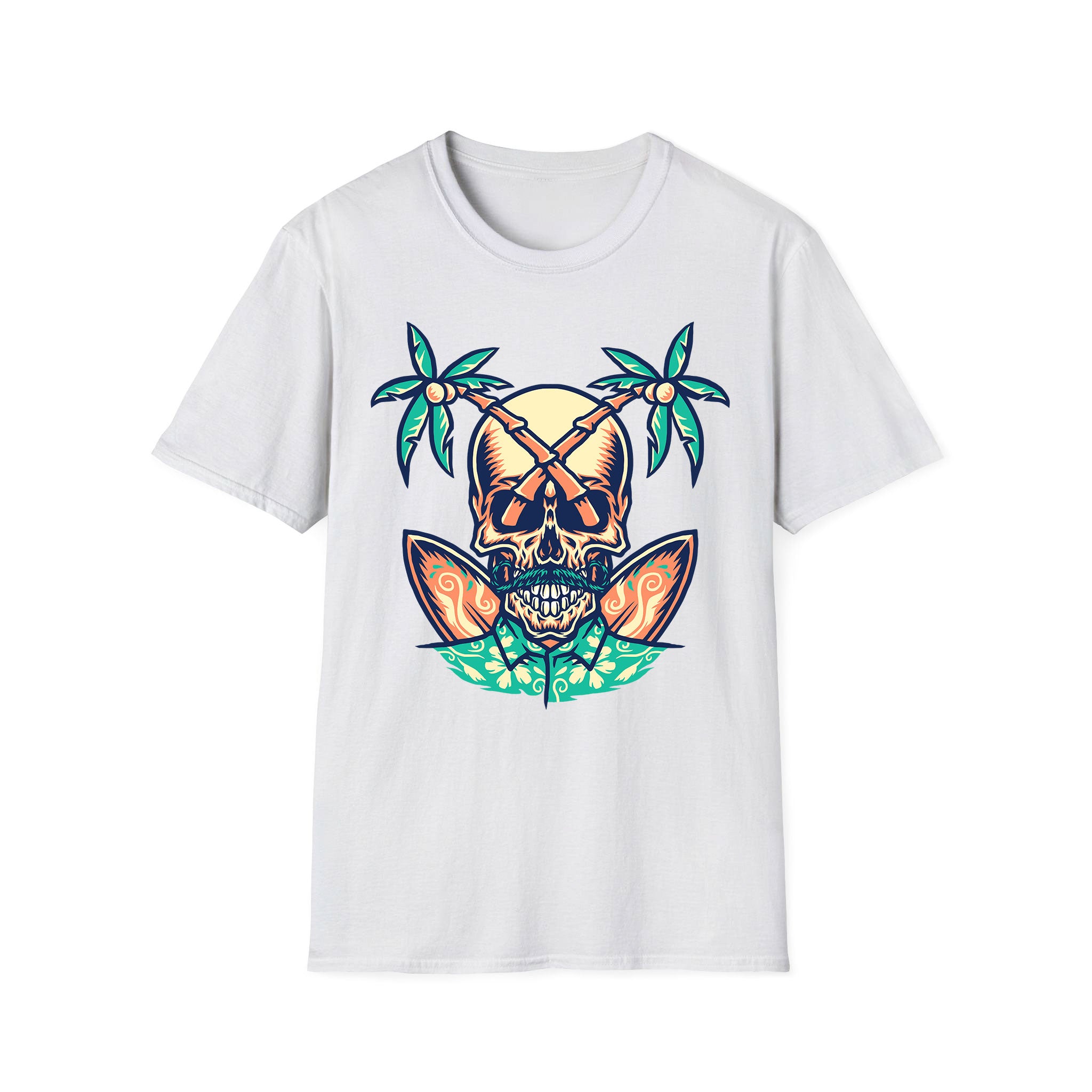 Áo thun unisex mùa hè Hawaii Skull