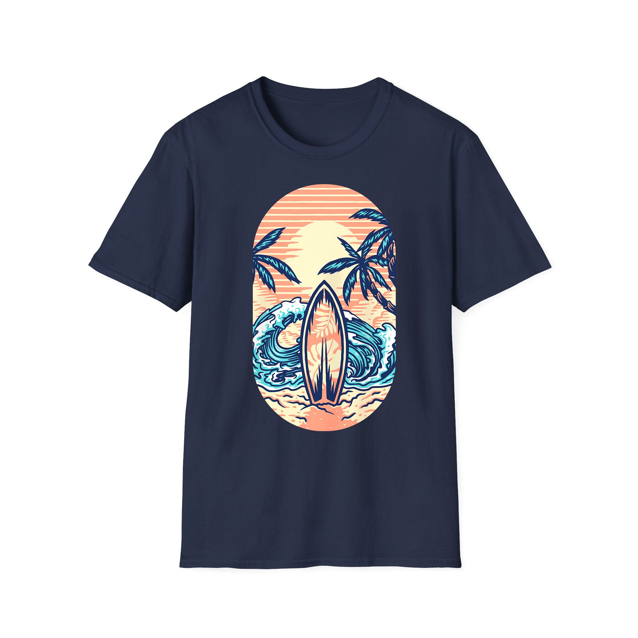 Áo thun unisex mùa hè Hawaii Surf Board