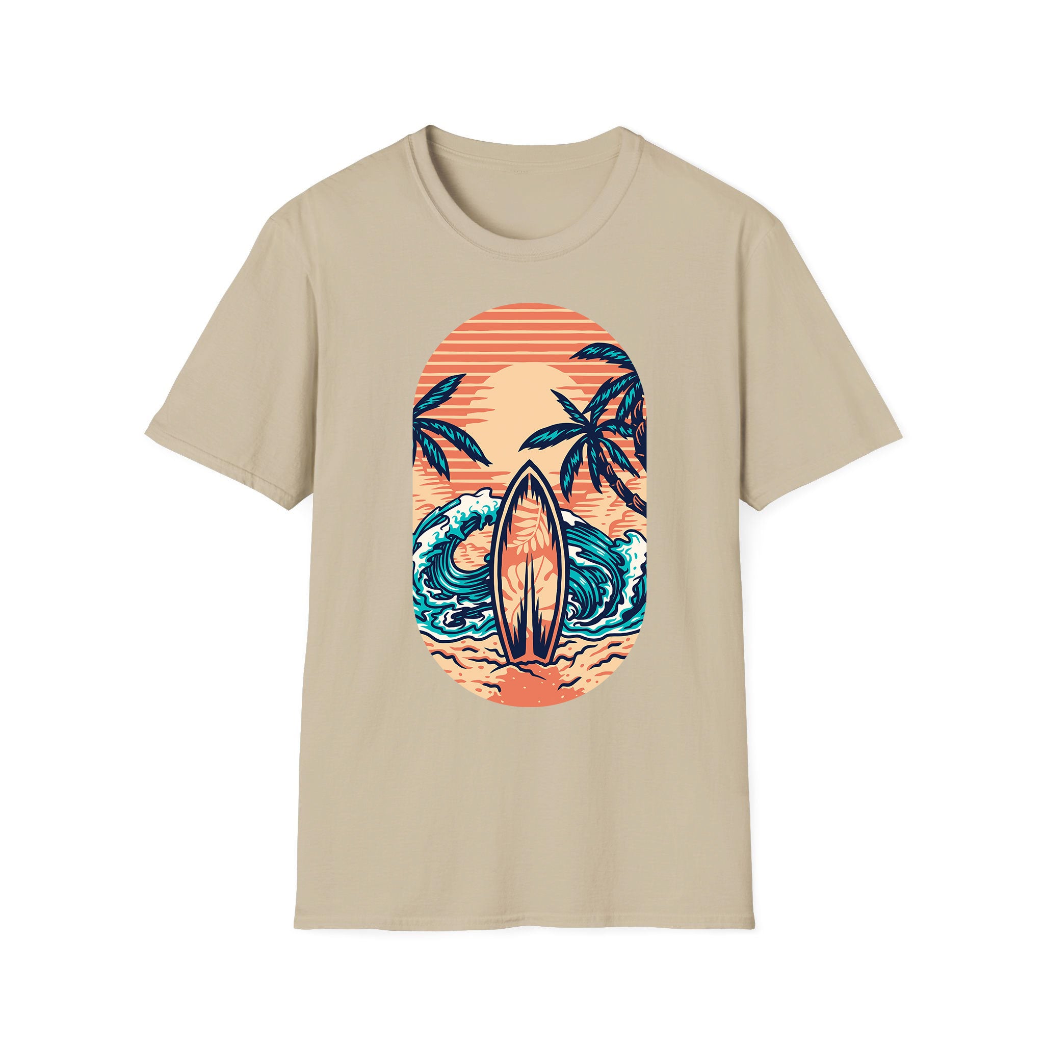 Áo thun unisex mùa hè Hawaii Surf Board