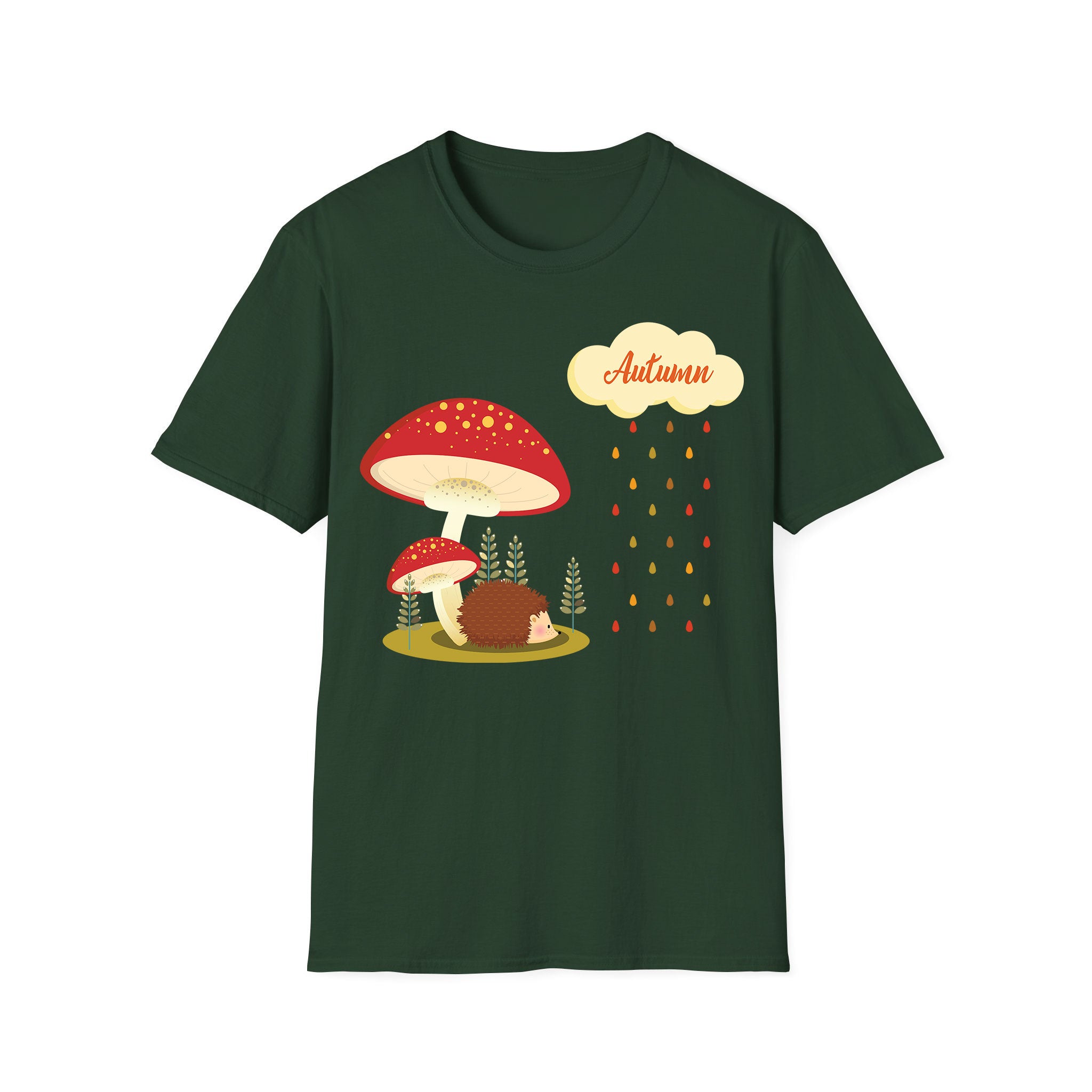 Autumn T-shirt Hedgehog under Mushroom