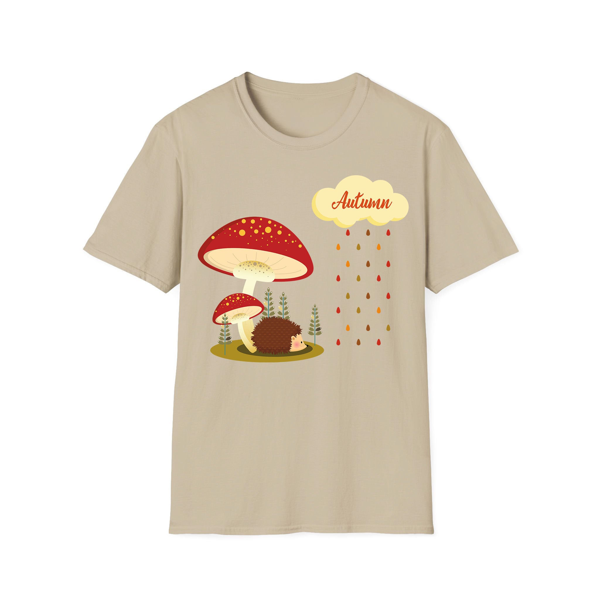 Autumn T-shirt Hedgehog under Mushroom