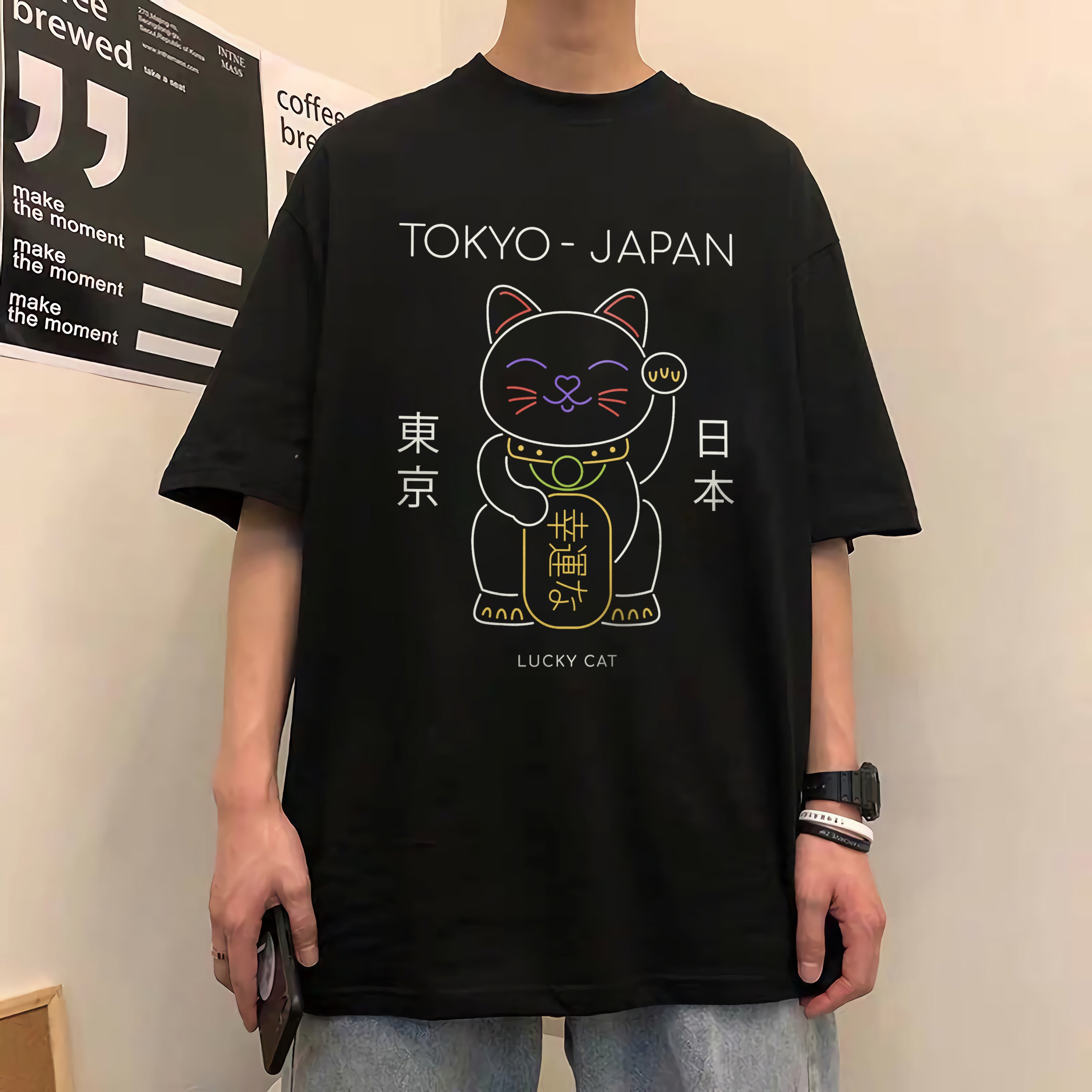 Japanese Style T-Shirt Toky-Japan Lucky Cat