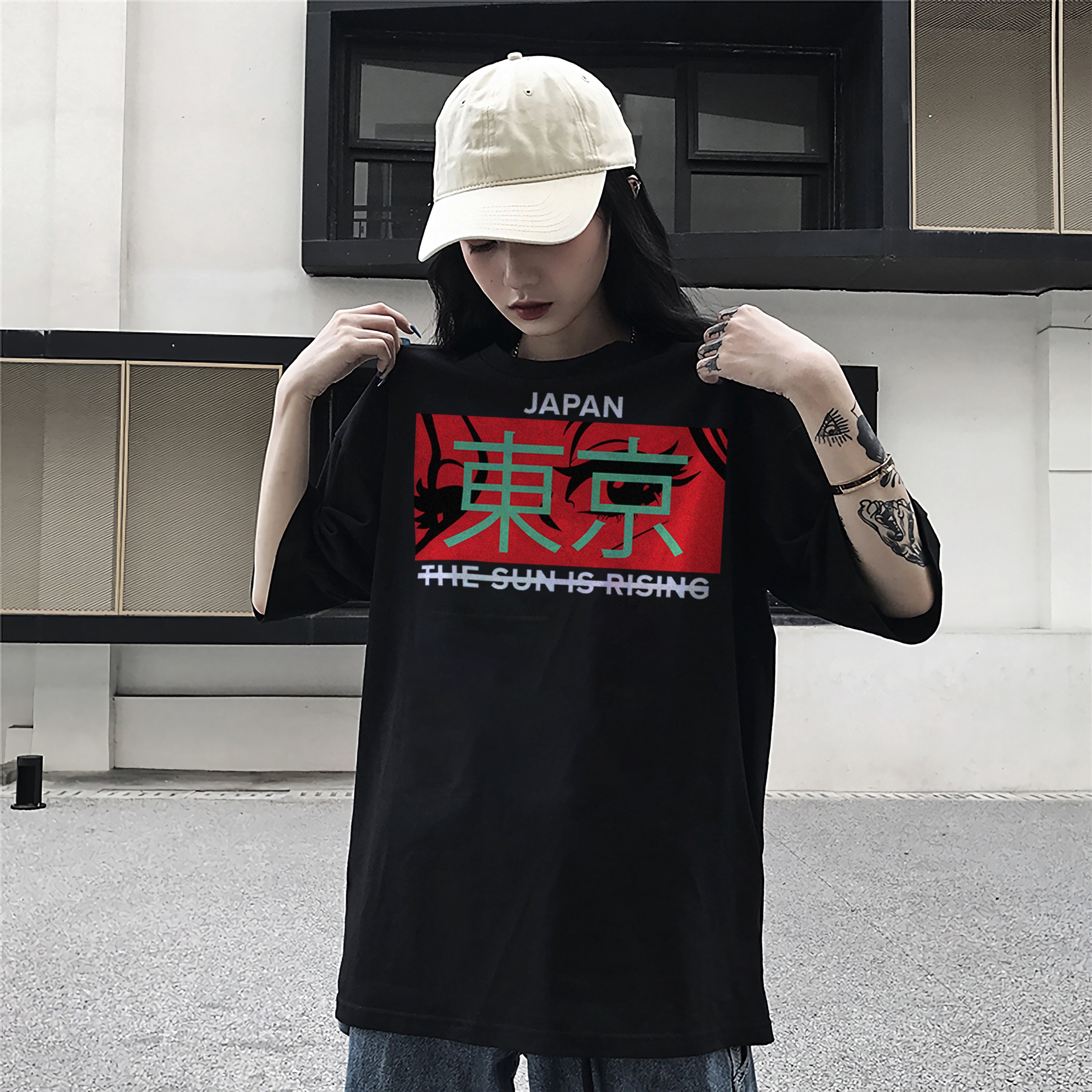 T-Shirt Style Japonais Tokyo Japon Le Soleil Est