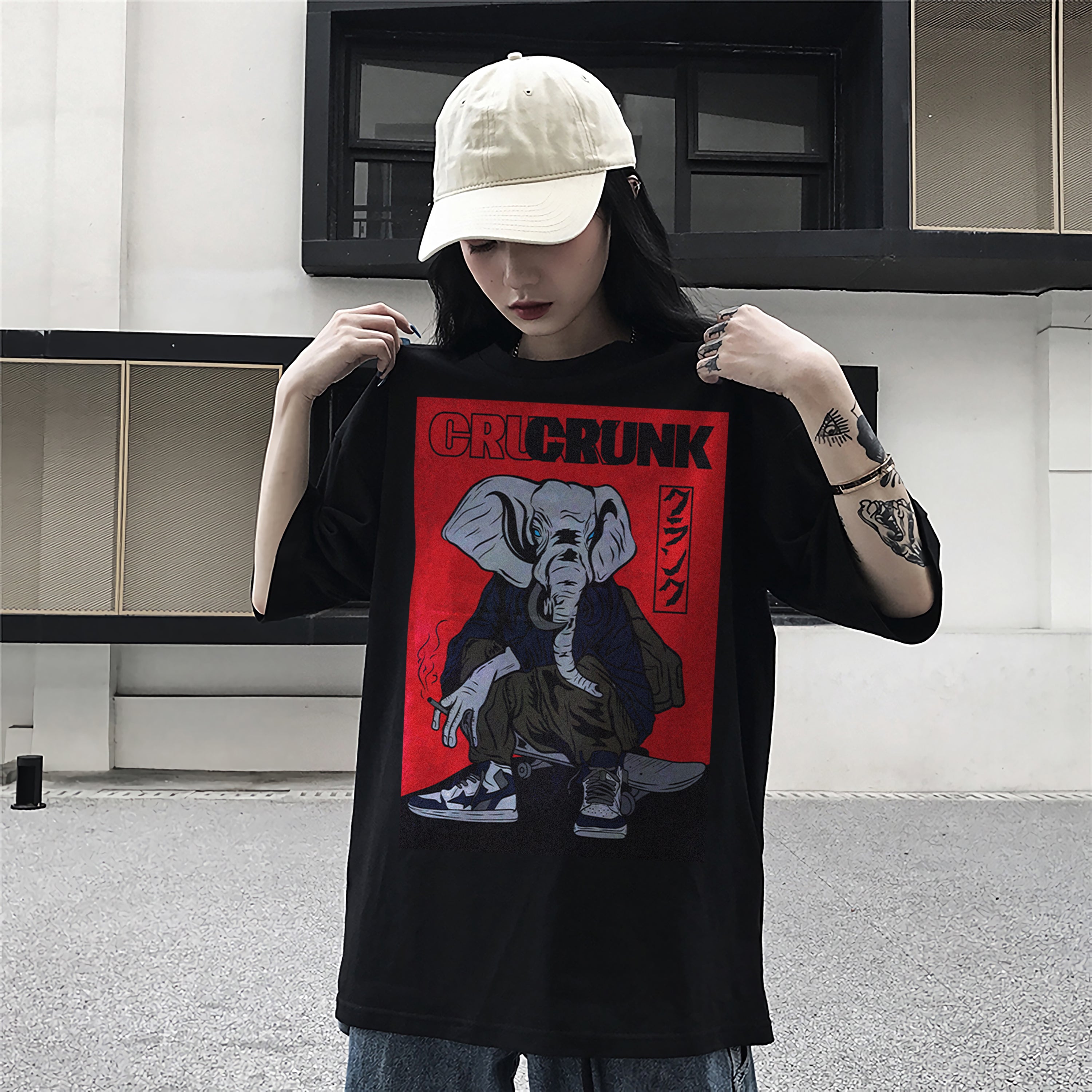 T-Shirt Style Japonais Crunk Elephant Japon