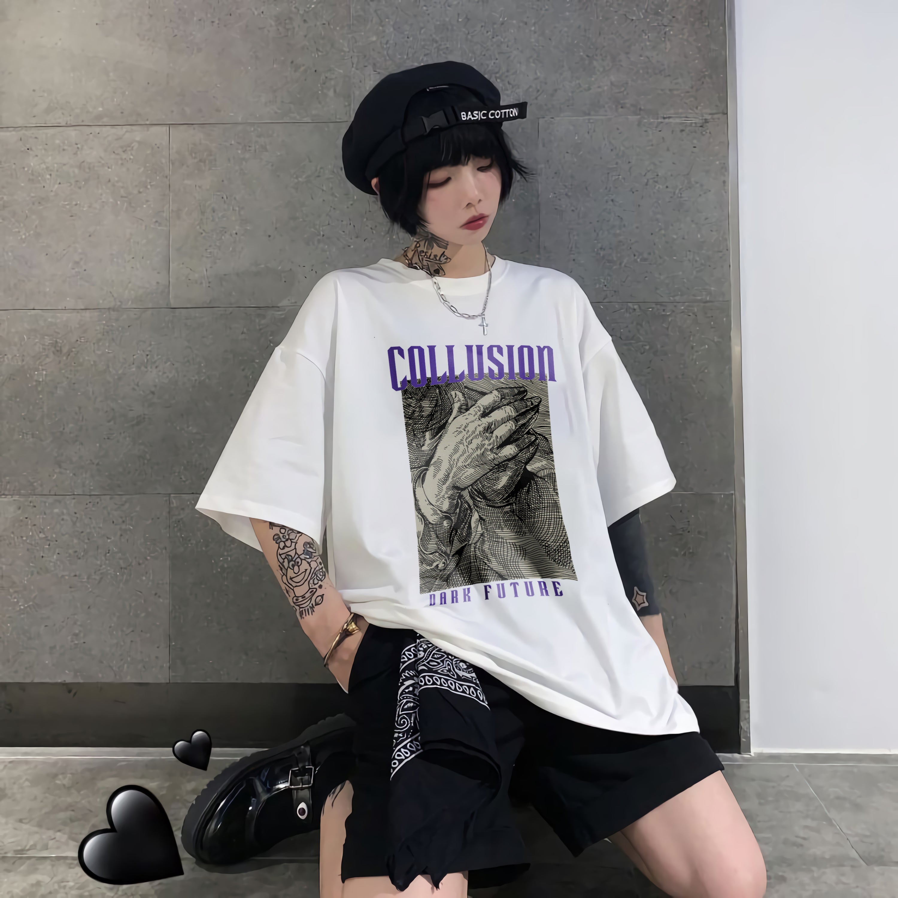 T-shirt de style japonais Collusion Dark Future