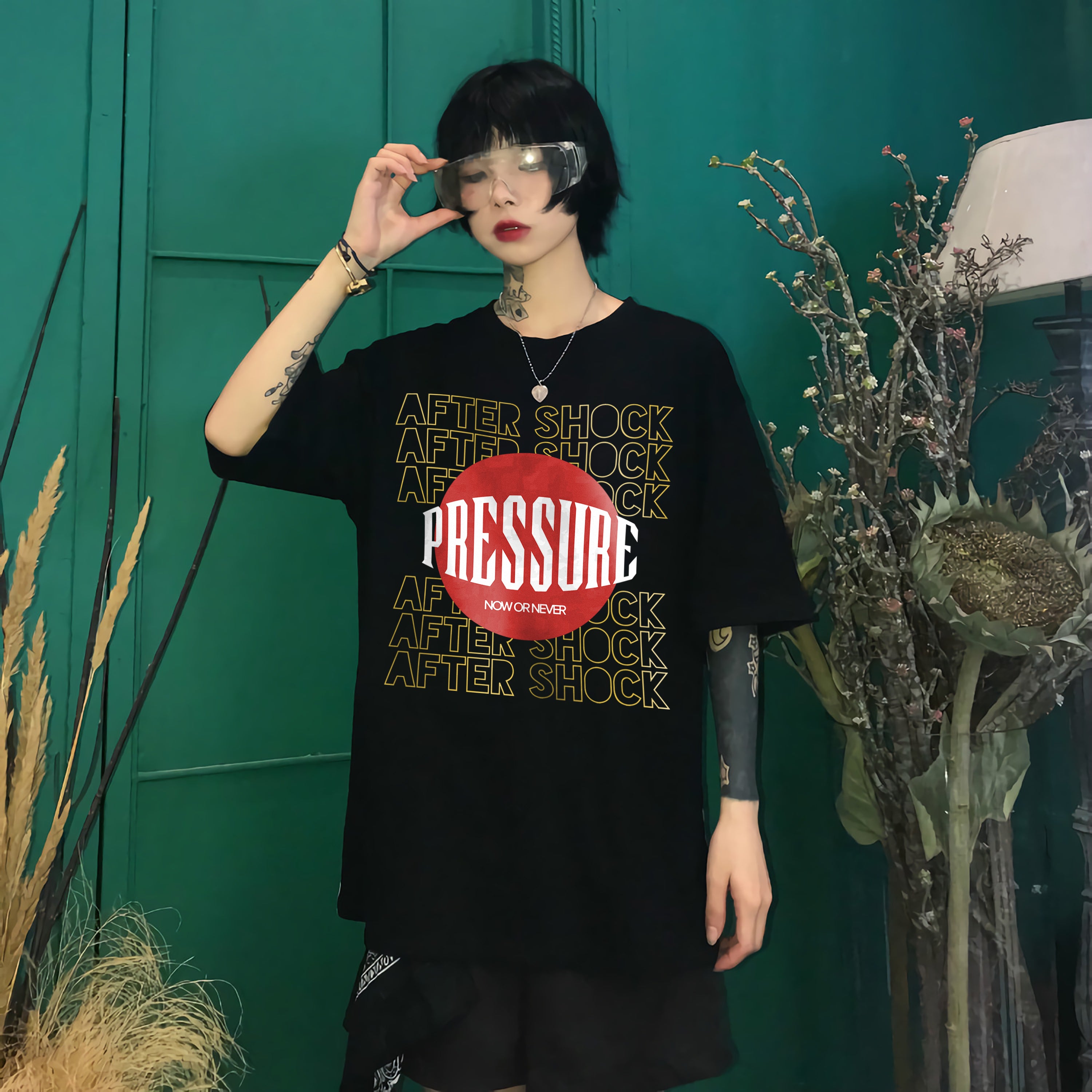 Japanese Style T-Shirt After Shock Pressure