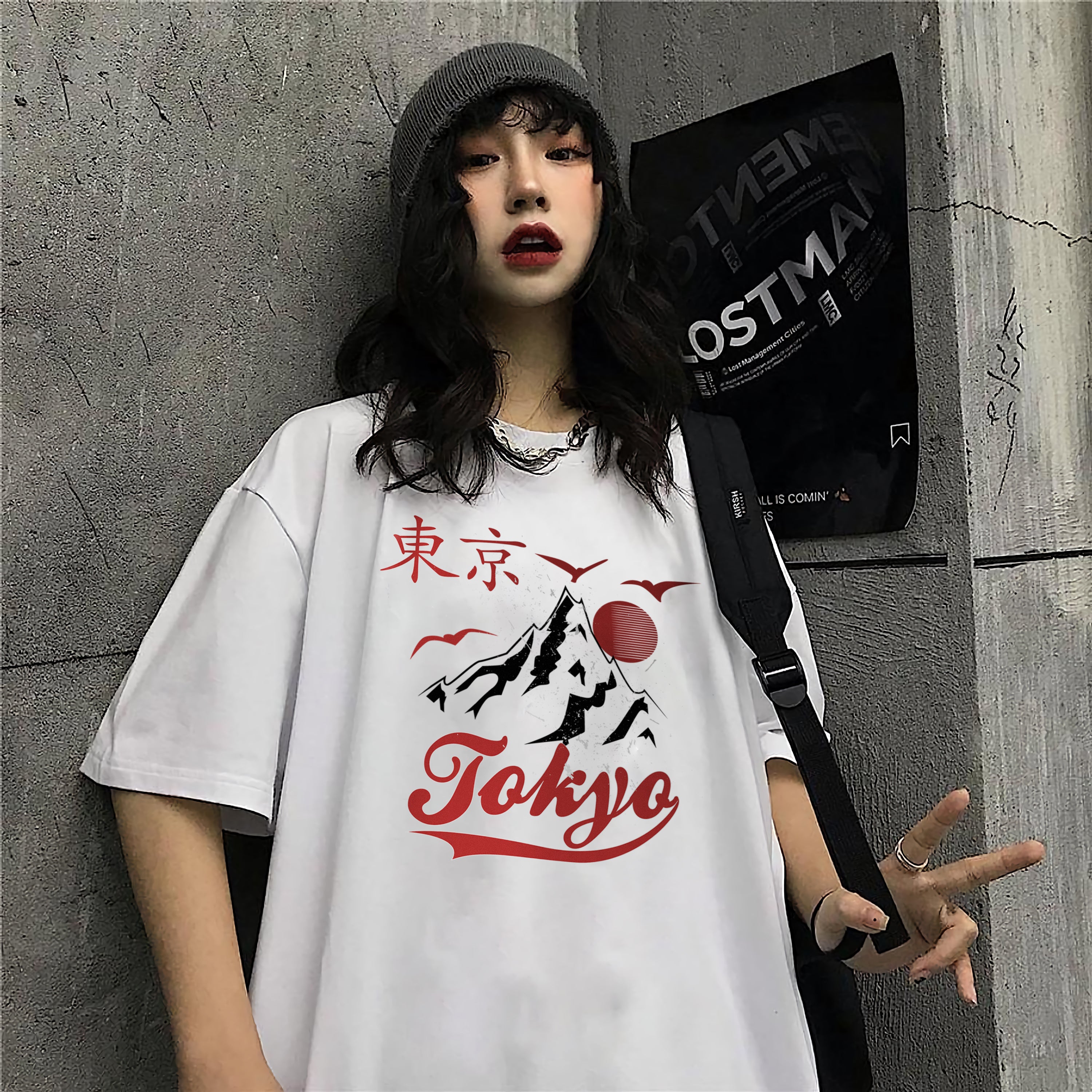 Japanese Style T-Shirt Tokyo Mountain Sun