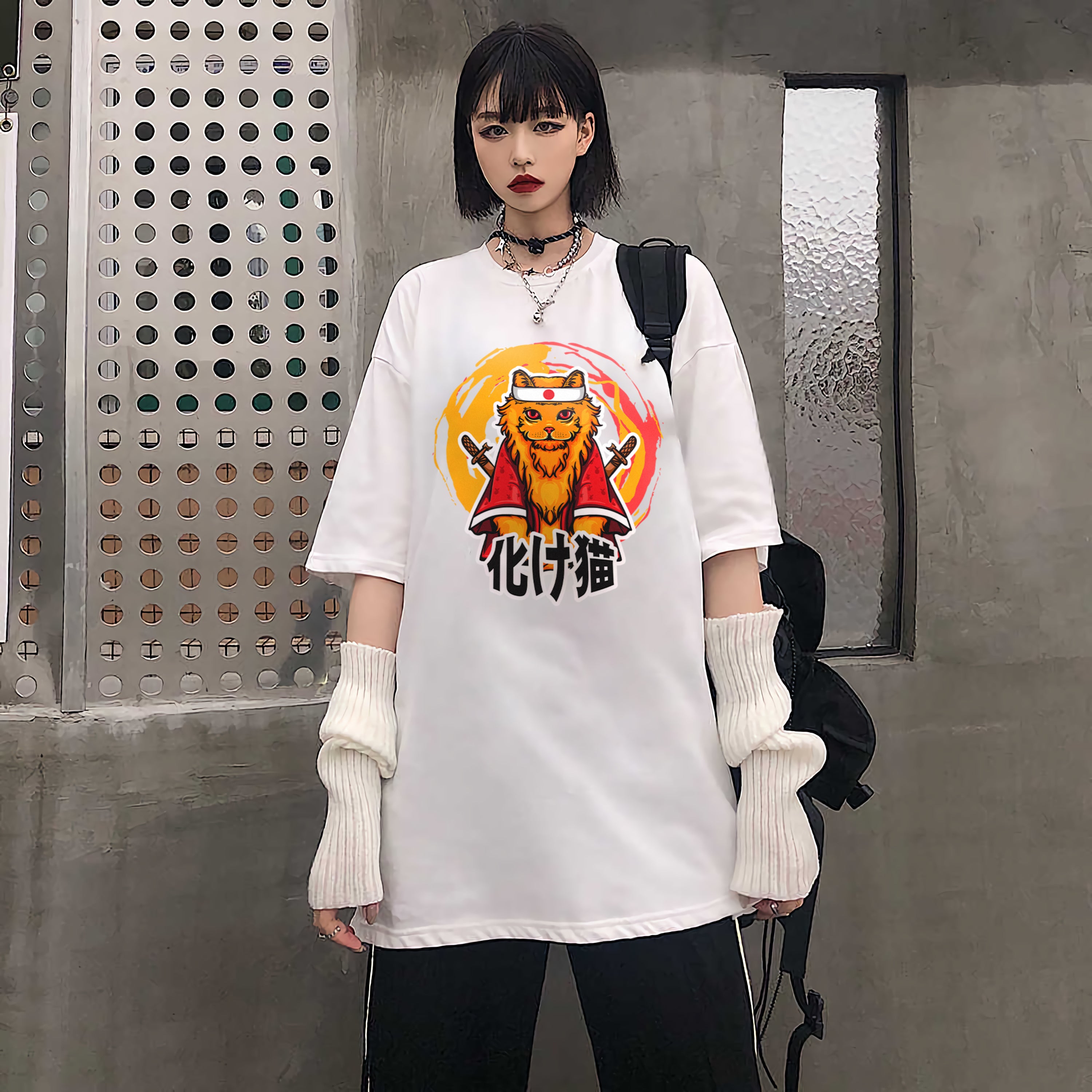 Japanese Style T-Shirt Cat Jpn