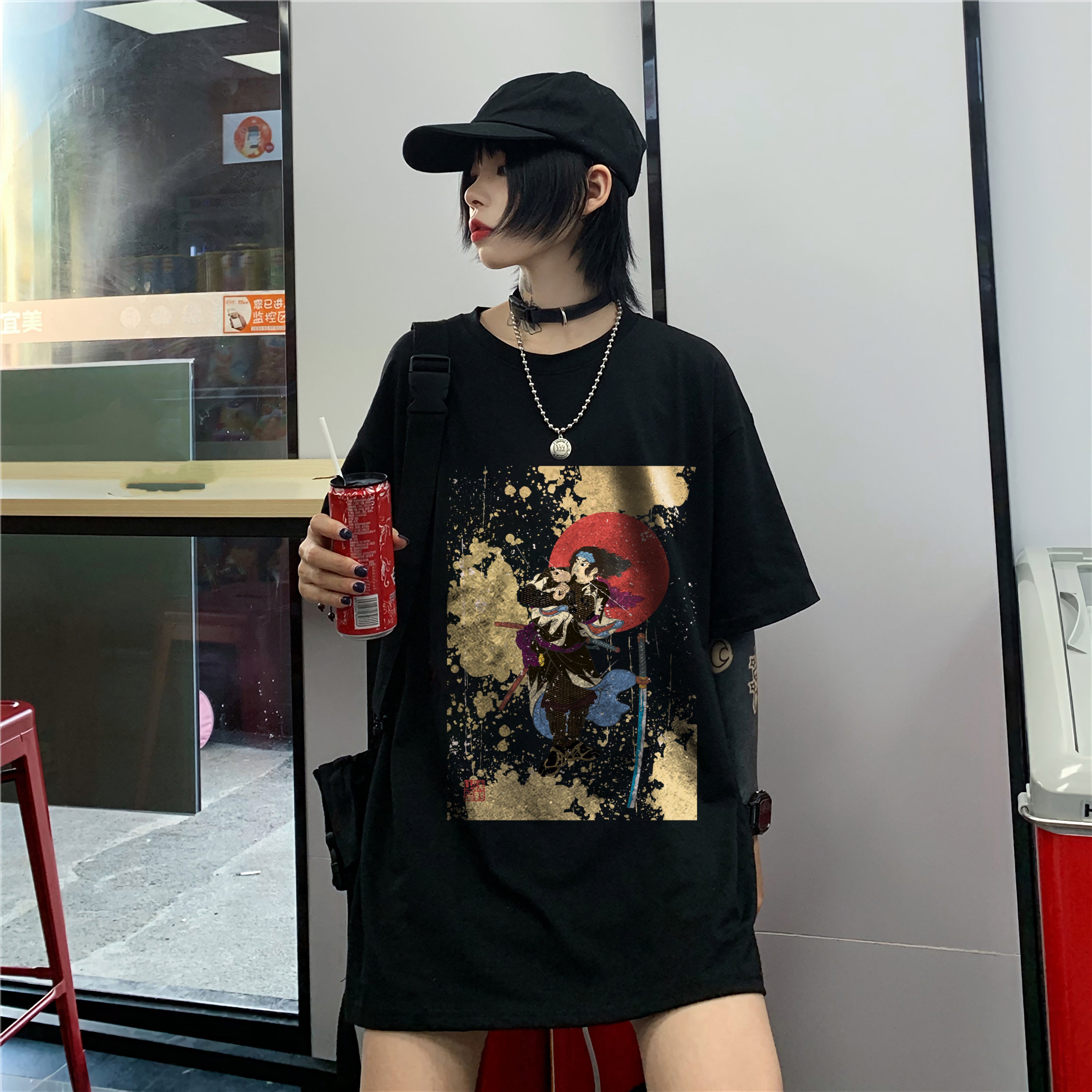 Japanese Style T-Shirt Samurai Sun Japan