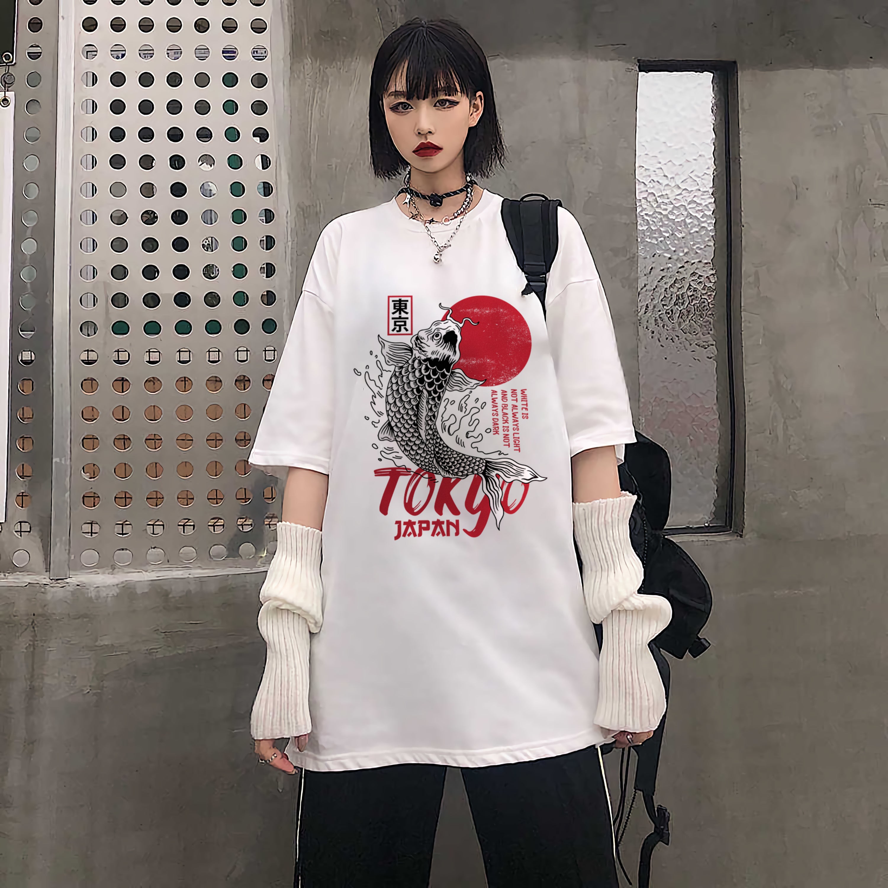 T-Shirt Style Japonais Tokyo Japon Poisson Soleil