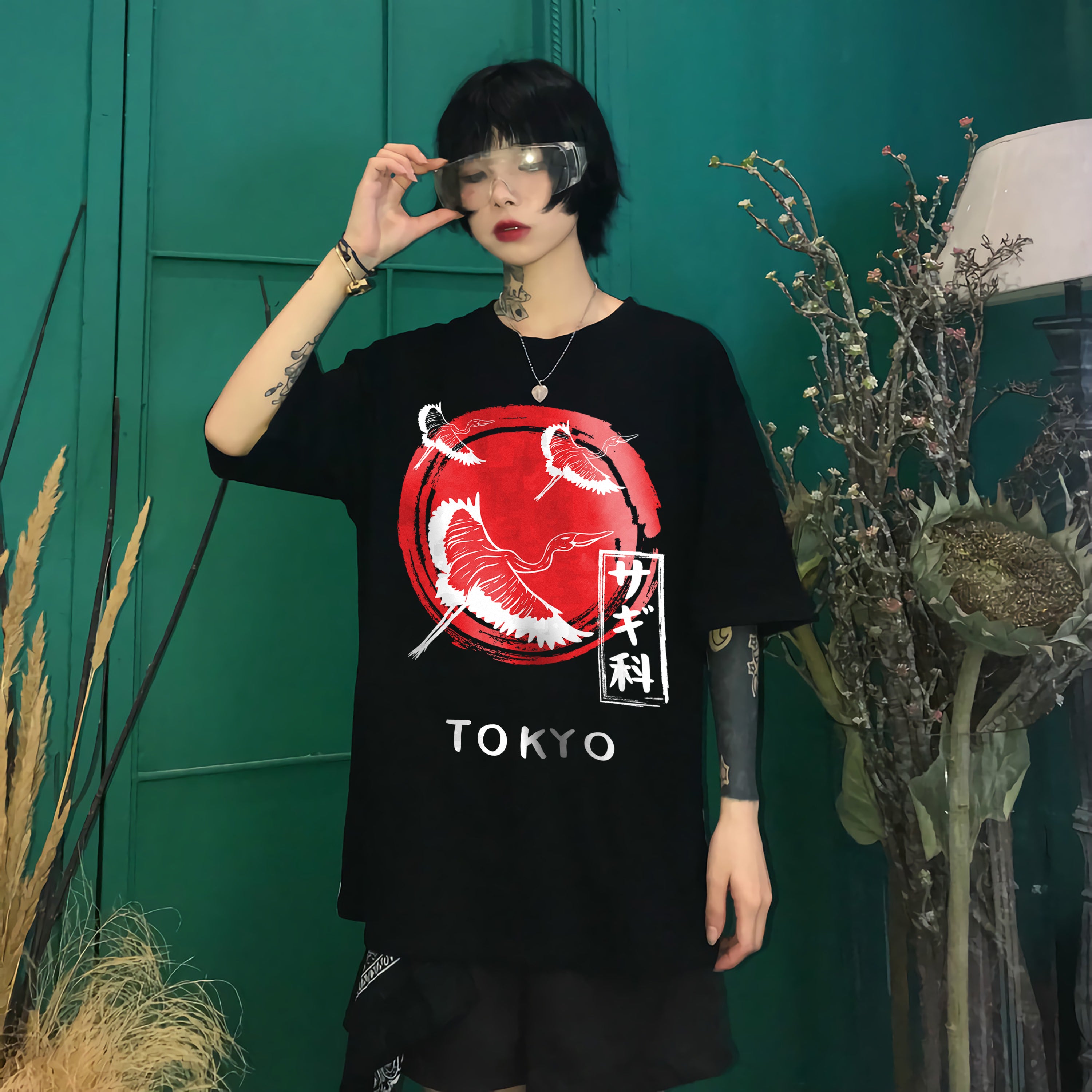 T-Shirt Style Japonais Grues Tokyo