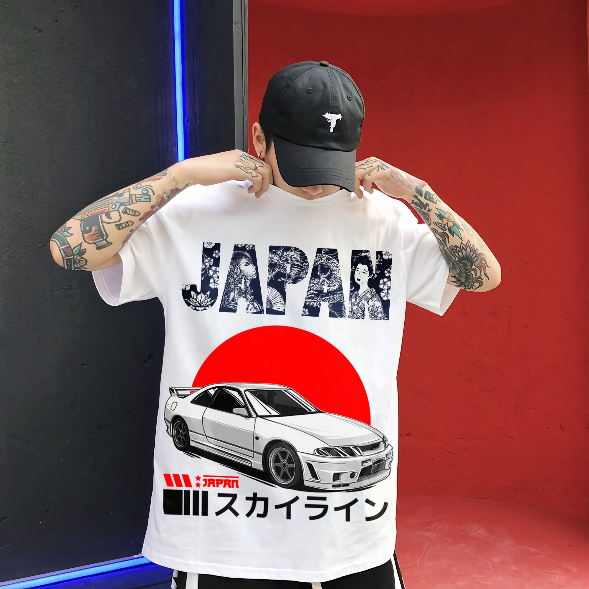 Oversize graphic T-shirt Japan Car