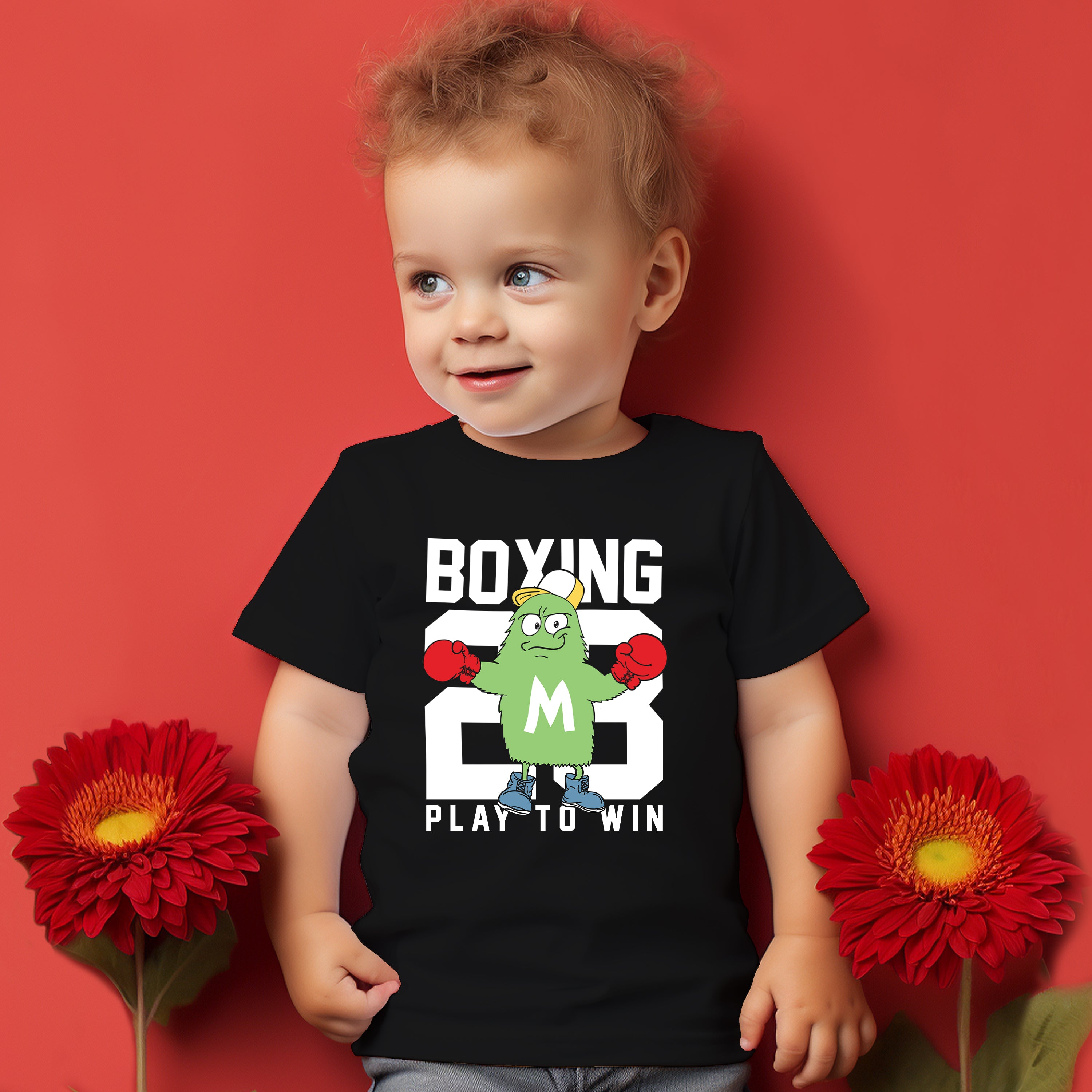 T-Shirt Enfant Boxe Jouer Pour Gagner