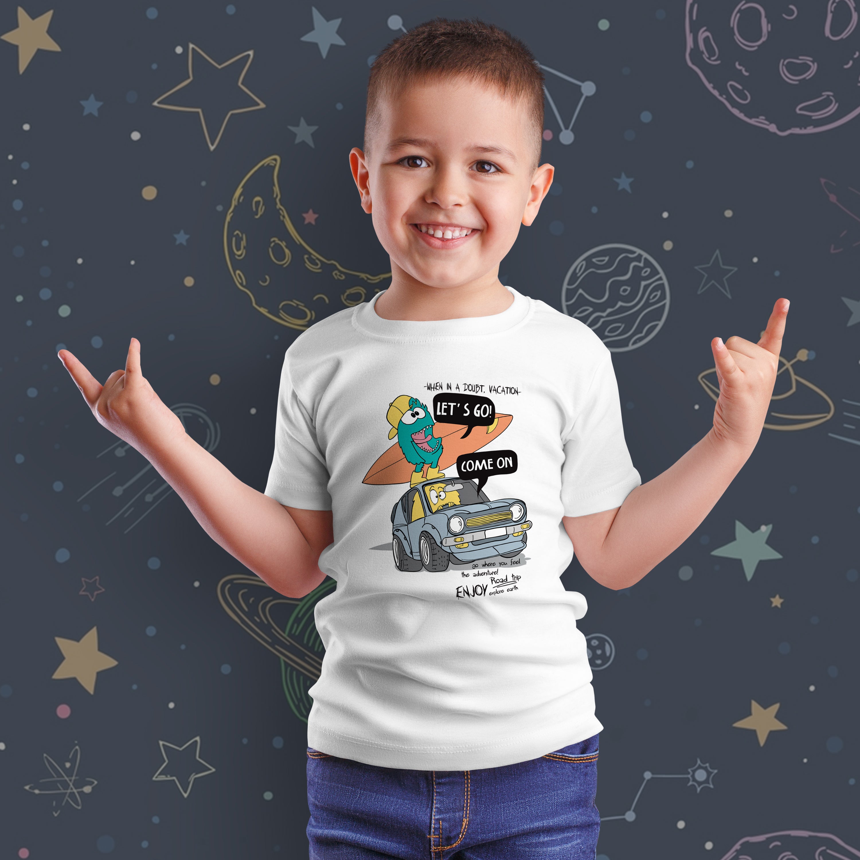 Kid T-Shirt Enjoy Road Trip Monster