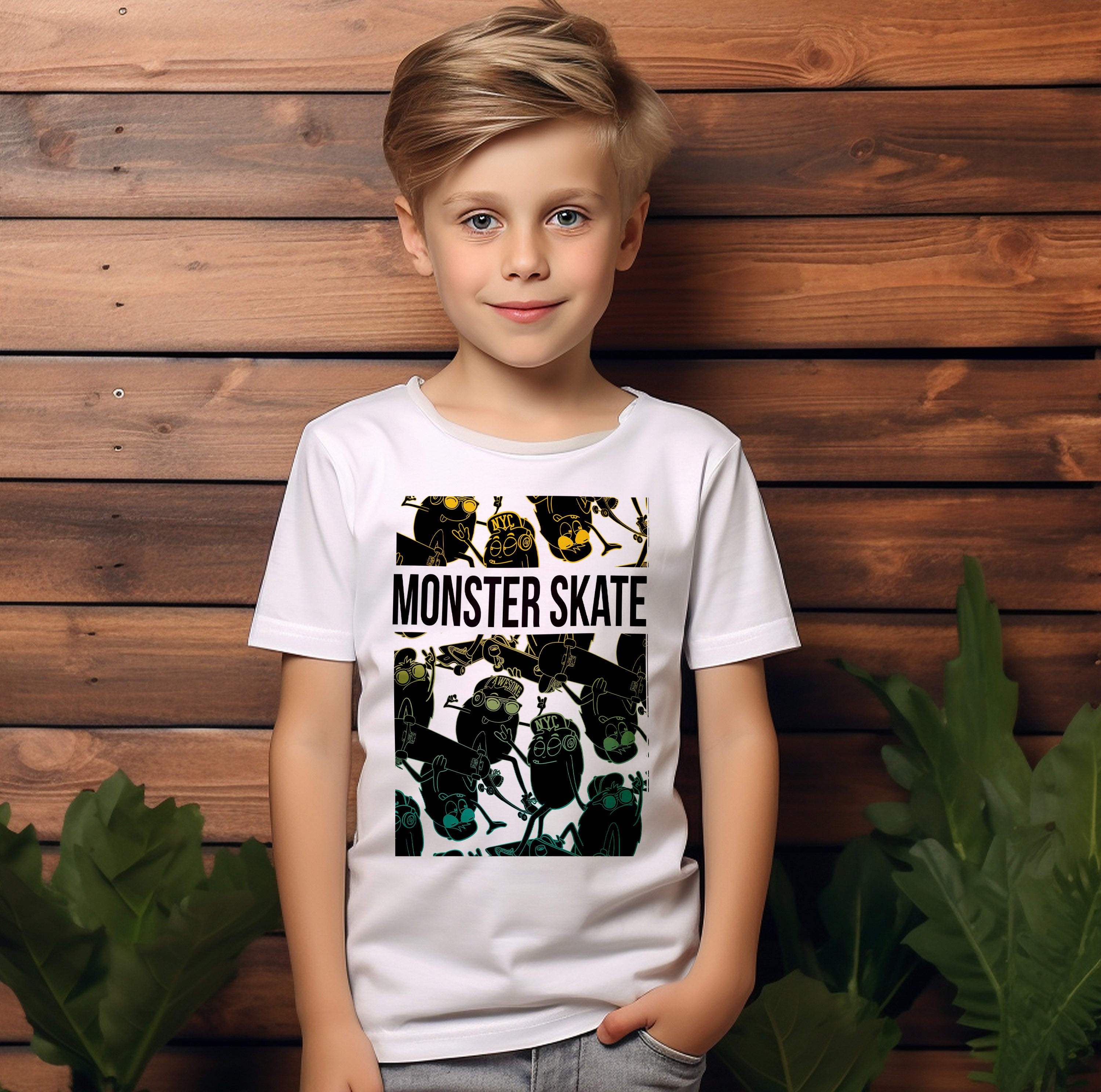 Kid T-Shirt Monsters Skate