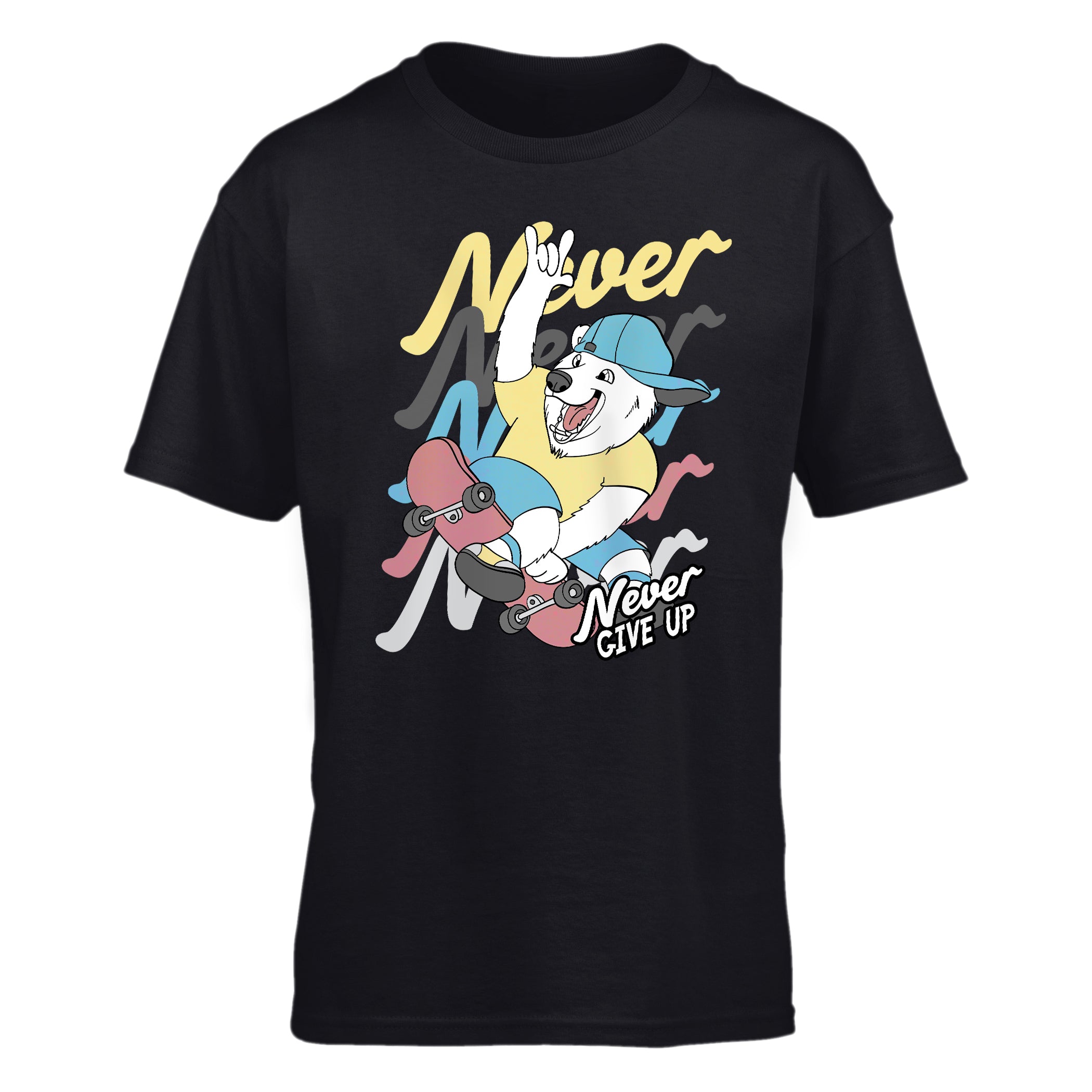 Kid T-Shirt Never Give Up Bear Skate