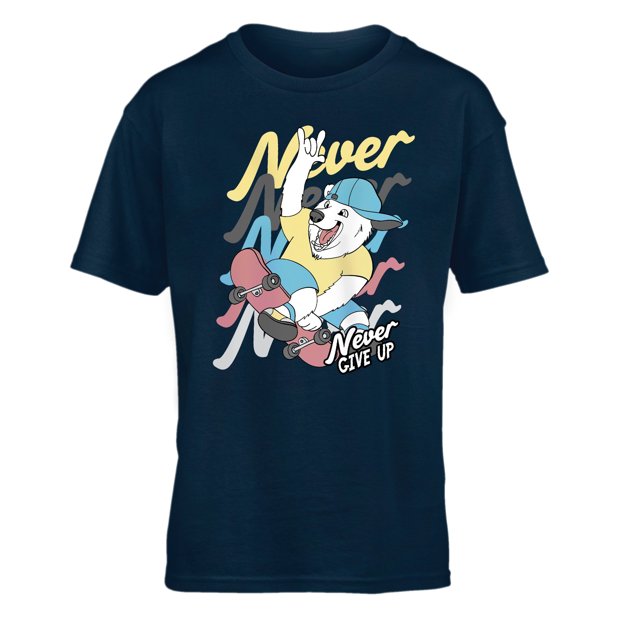 Kid T-Shirt Never Give Up Bear Skate