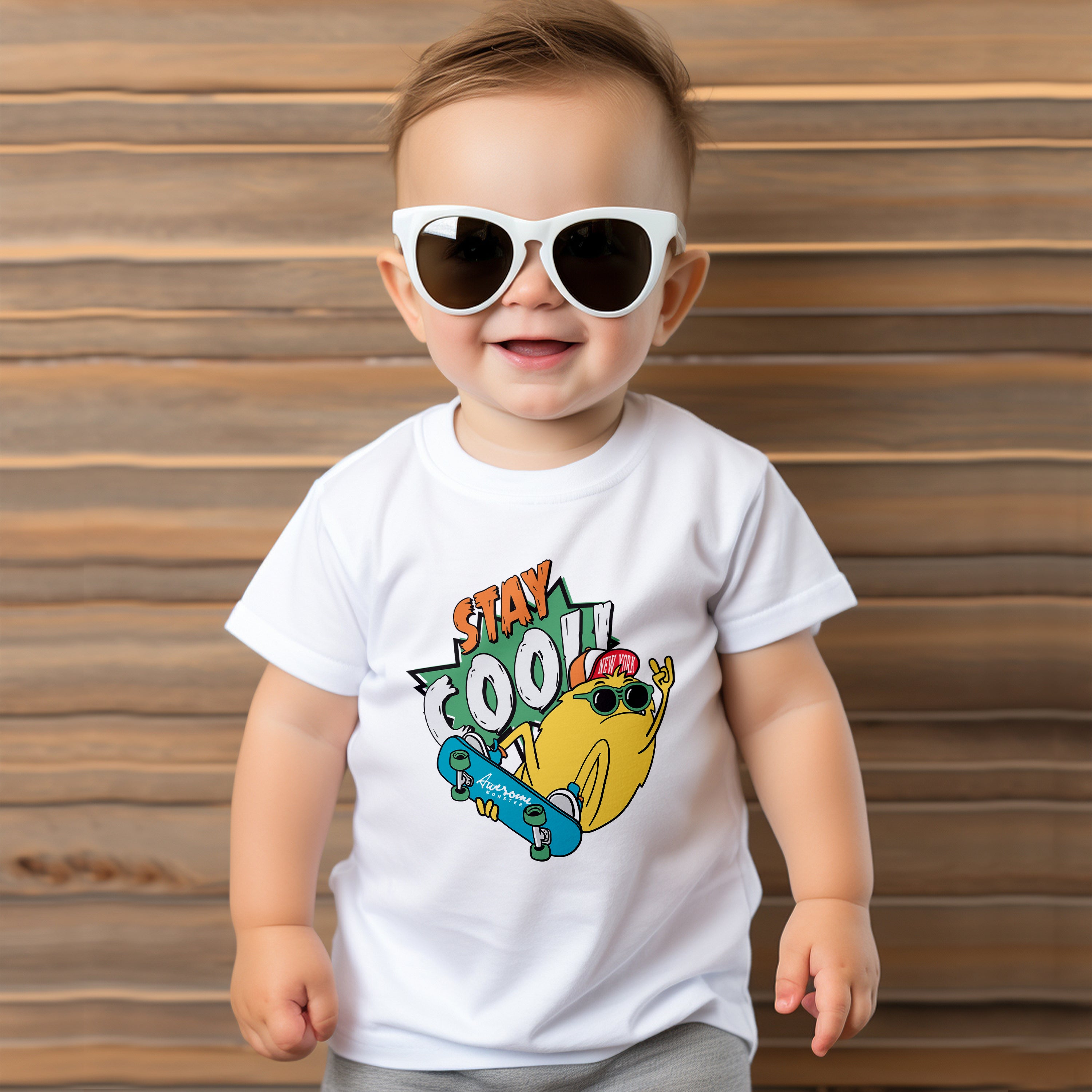 T-Shirt Enfant Restez Cool Monstre Génial