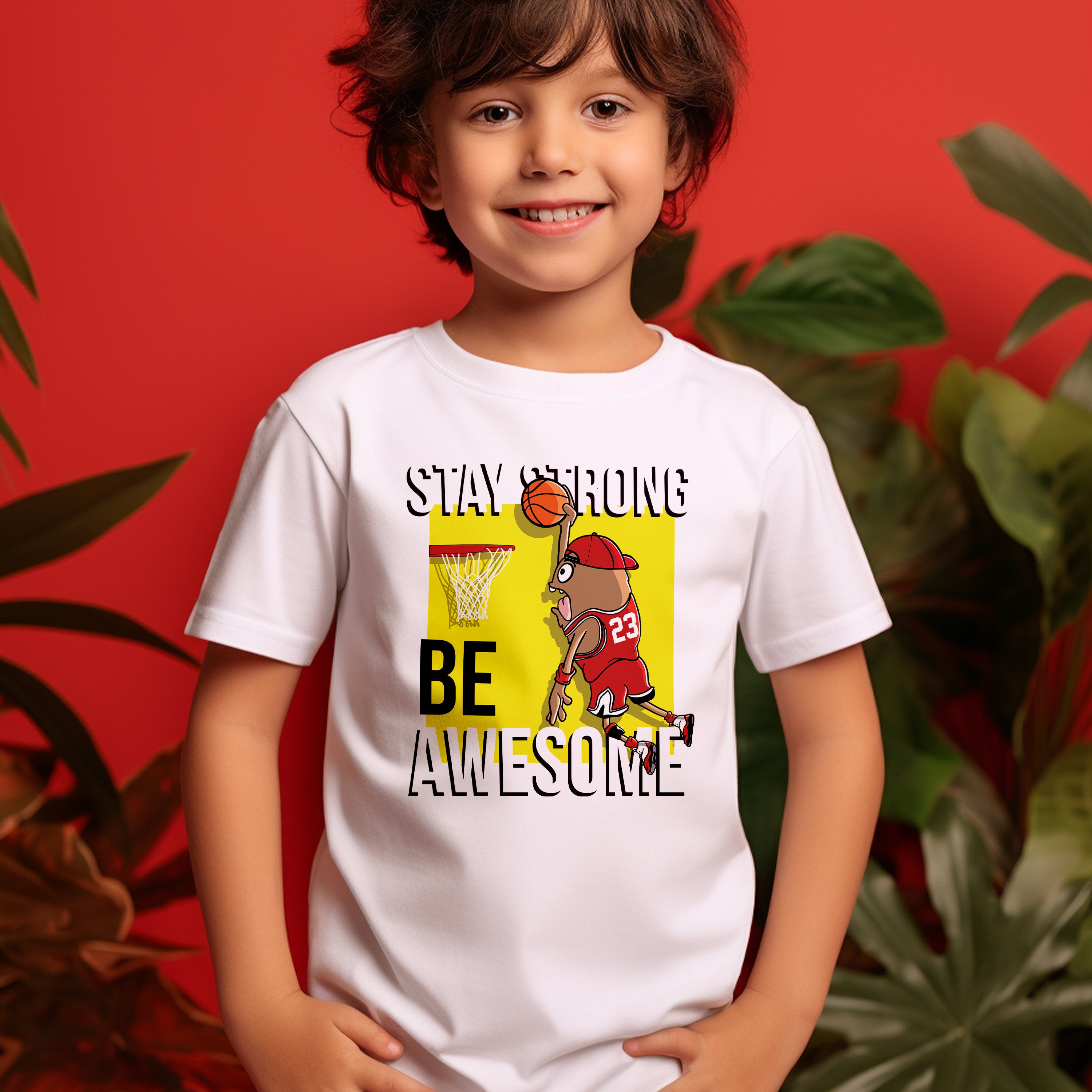 Kid T-Shirt Stay Strong Be Awesome