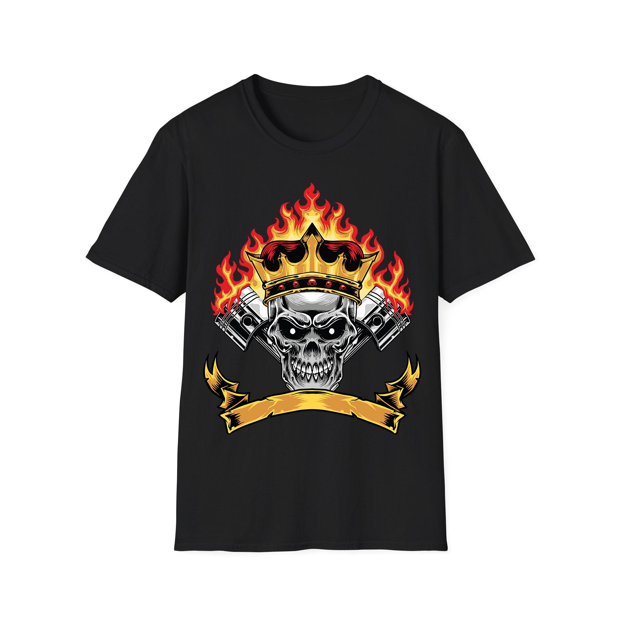 Motorcycle T-shirt King Skull Fire