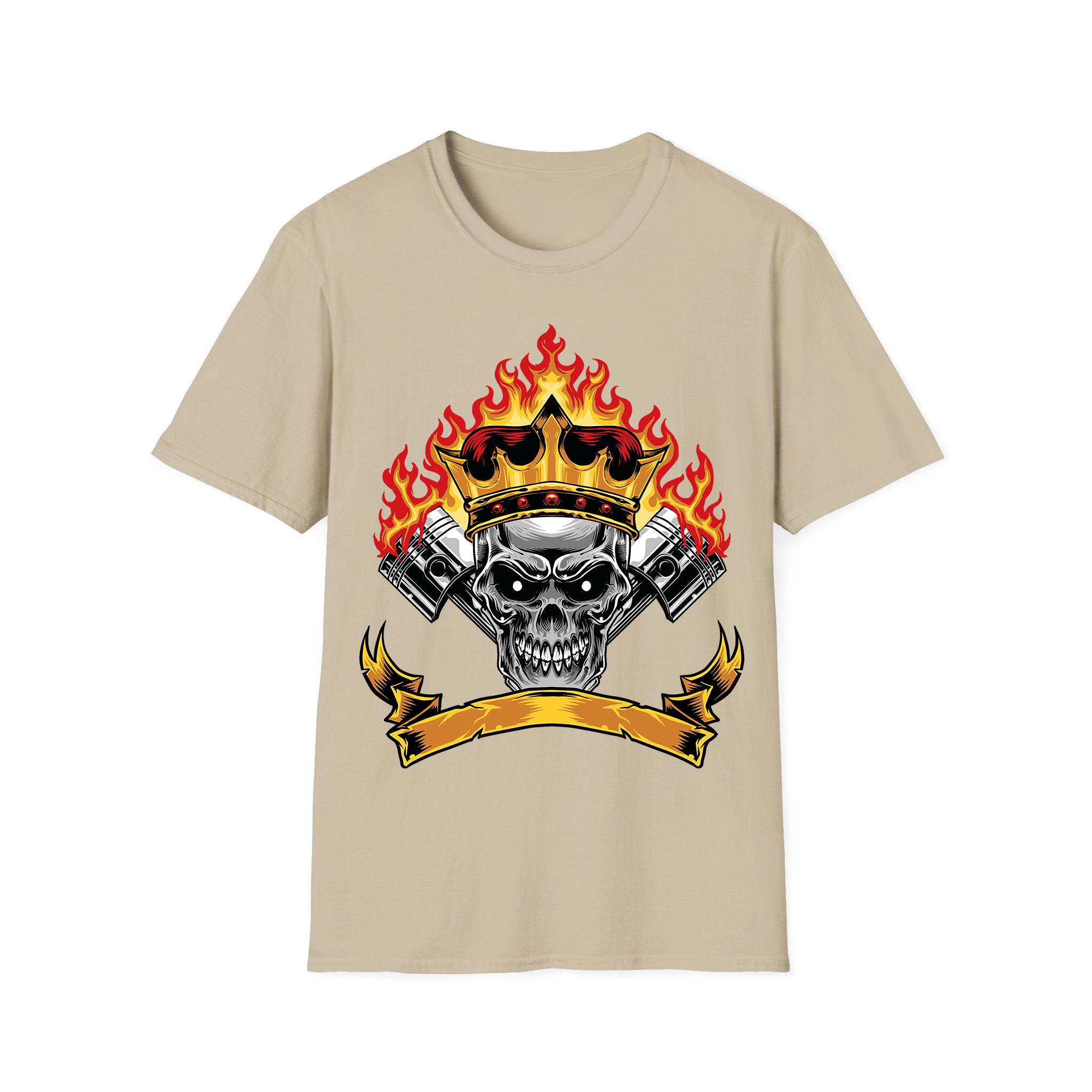 Motorcycle T-shirt King Skull Fire