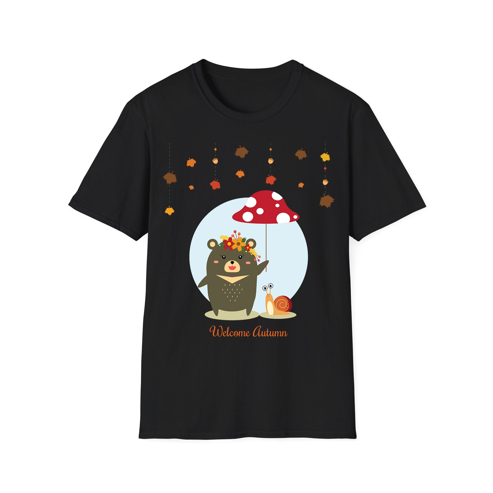 Autumn T-shirt Little Bear & Leaf Umbrella