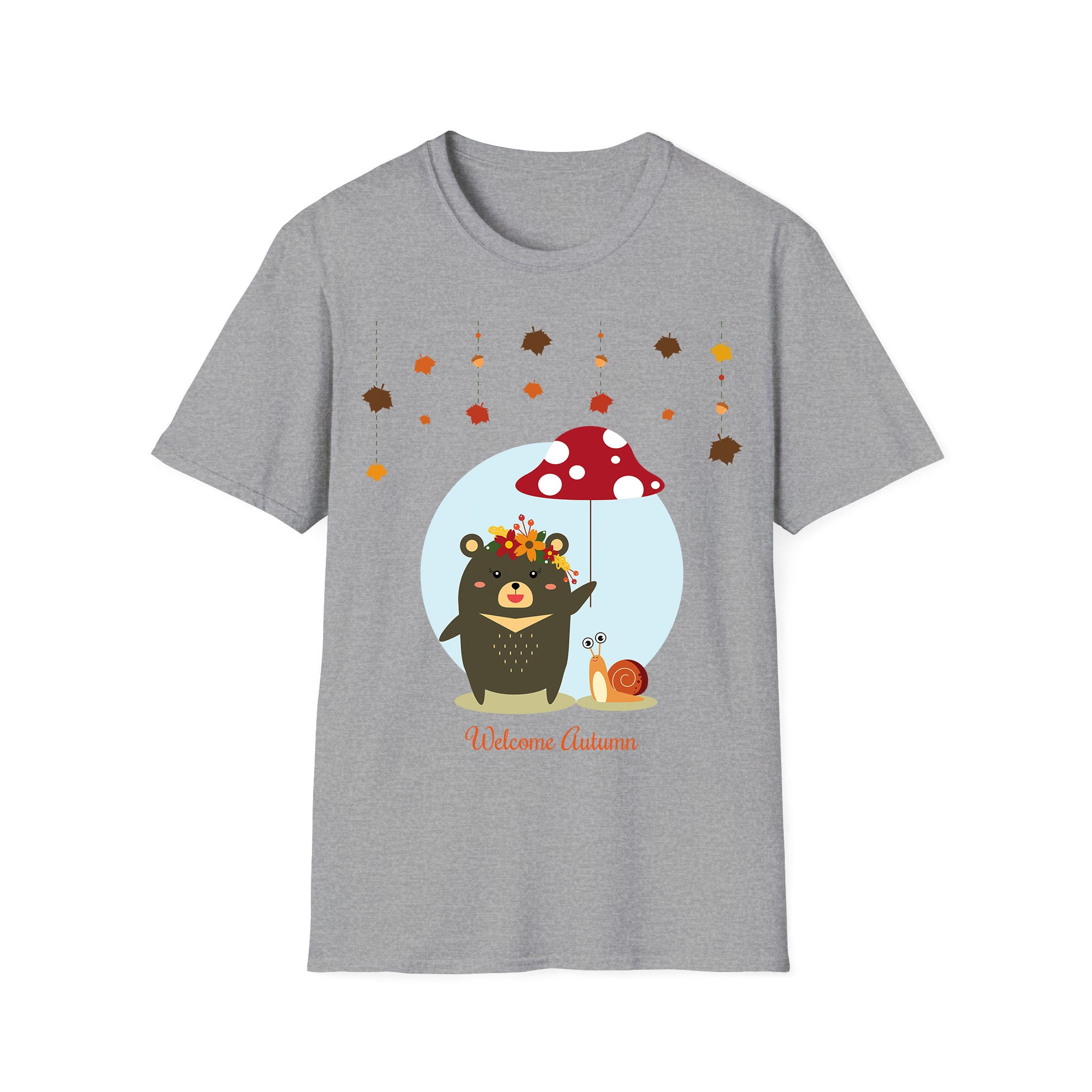 Autumn T-shirt Little Bear & Leaf Umbrella