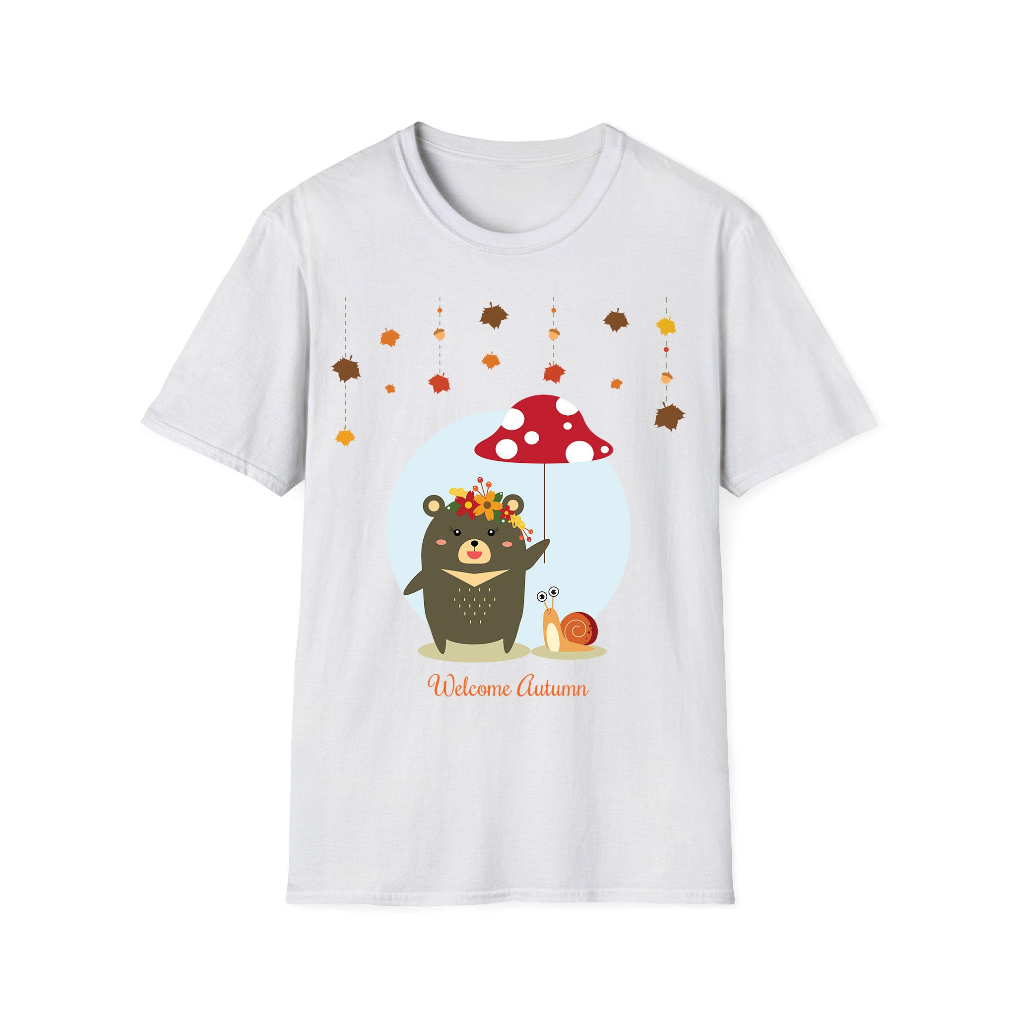 Autumn T-shirt Little Bear & Leaf Umbrella