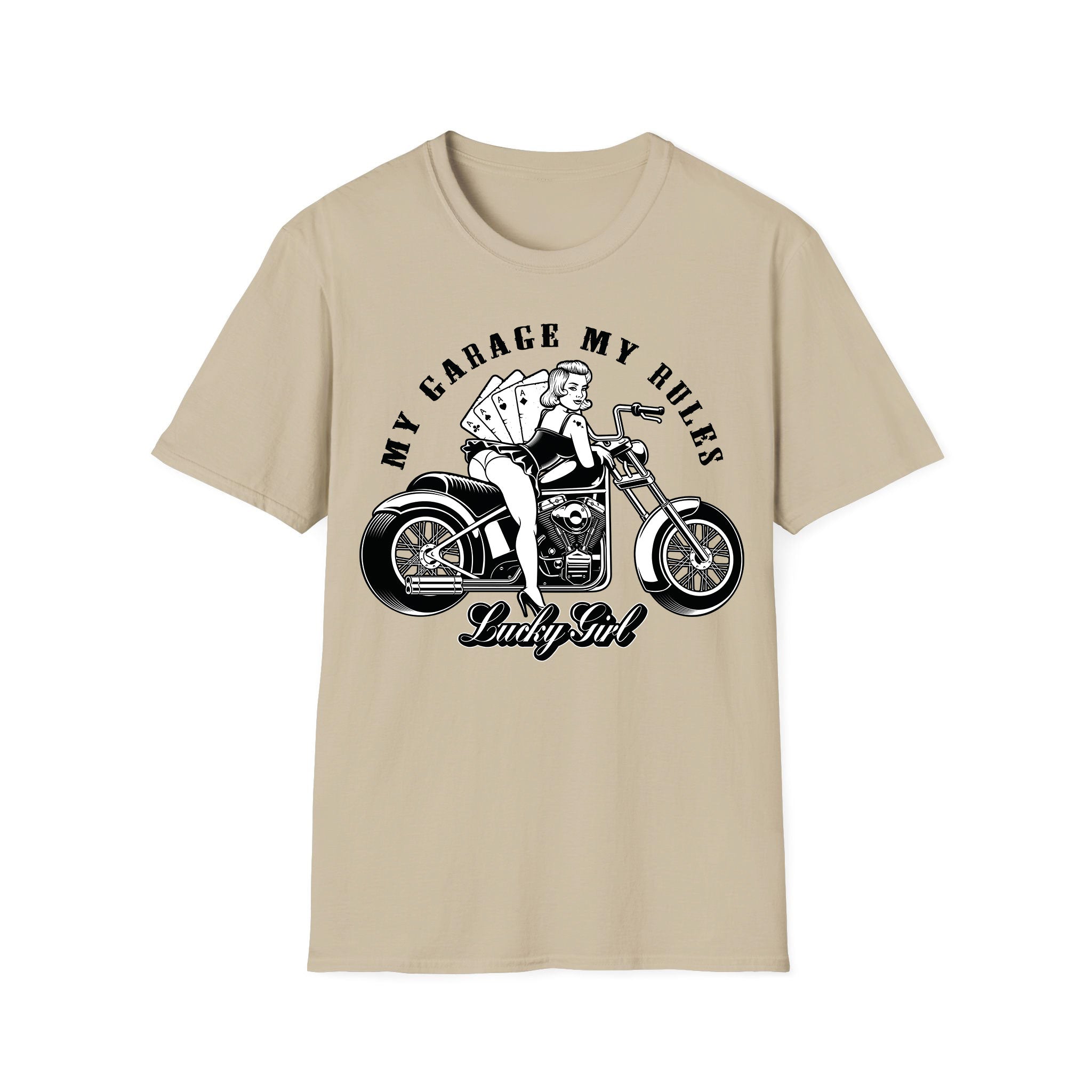 Motorcycle T-shirt Lucky Girl Bike