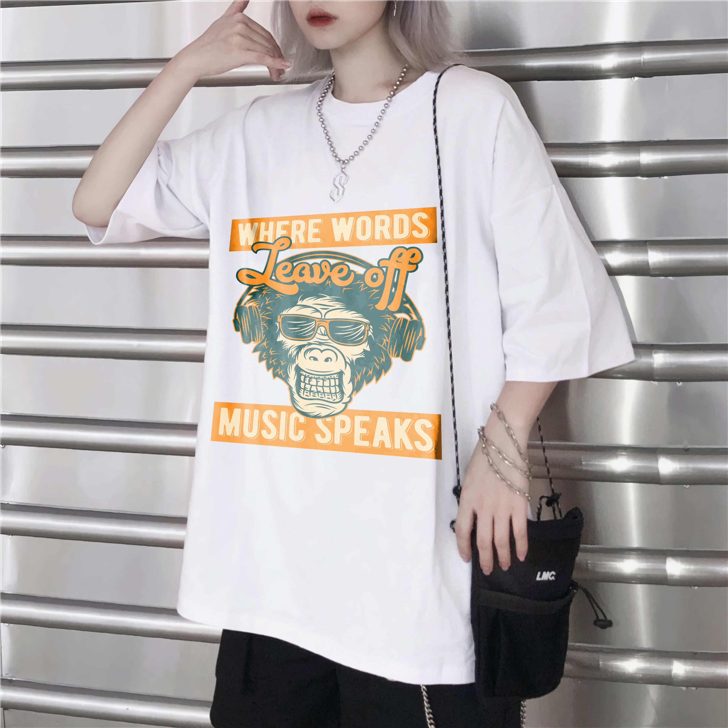 Music unisex T-shirt Where Words Music Speaks