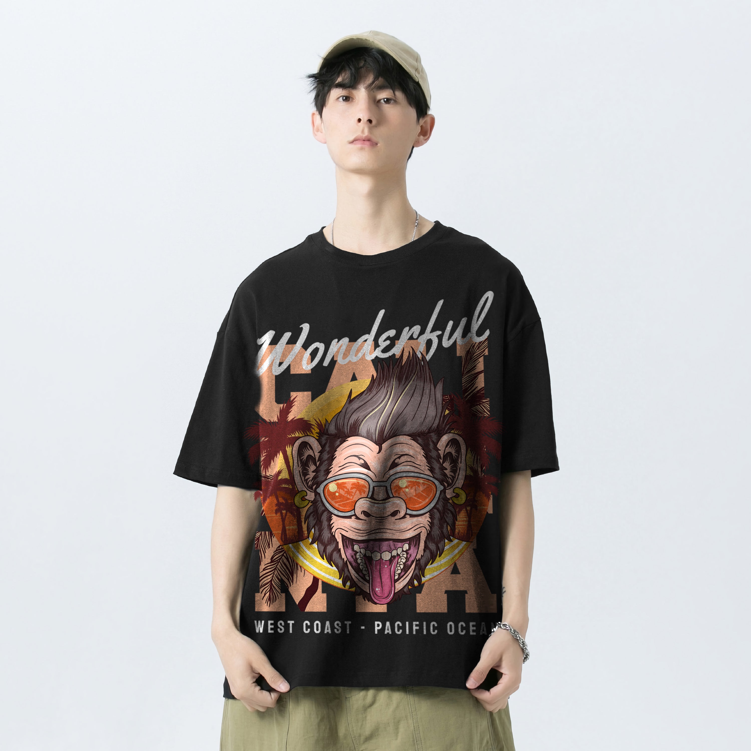 Oversize graphic T-shirt Monkey Cali