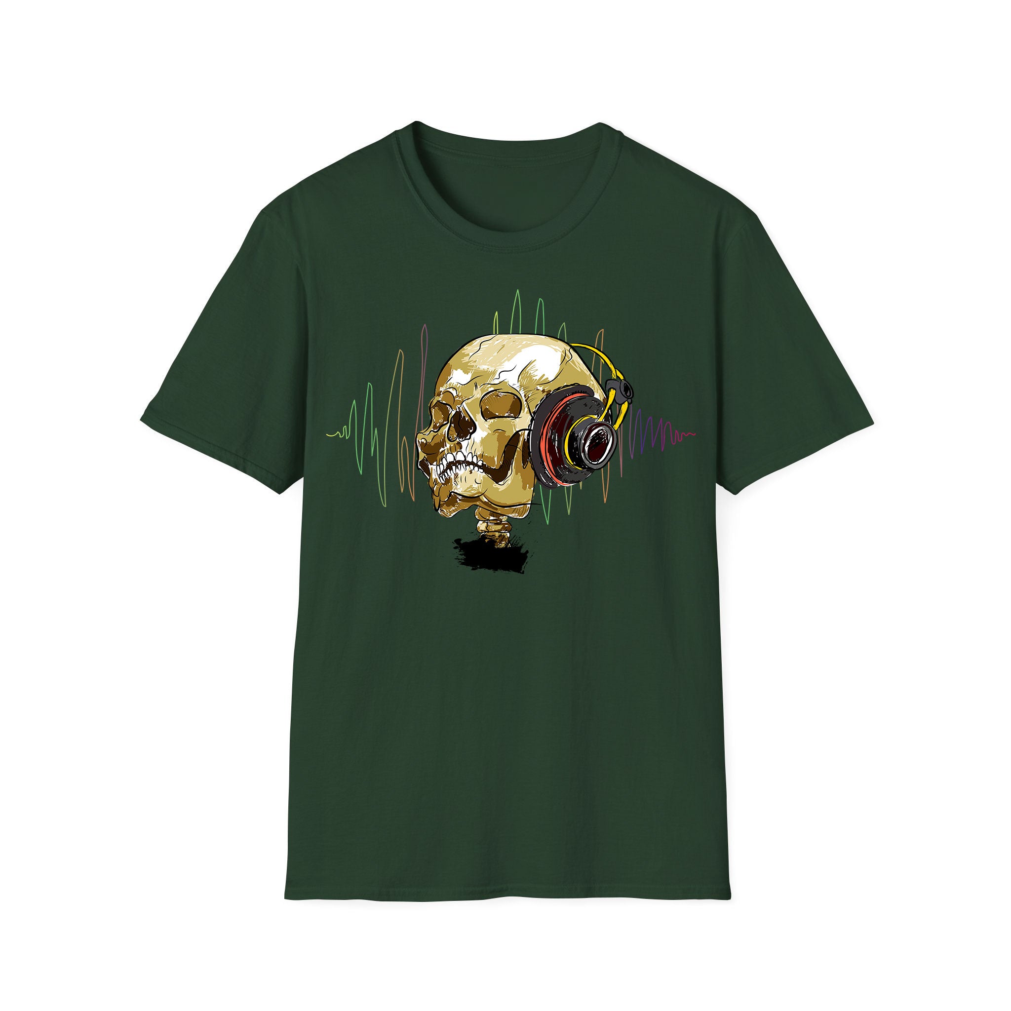 T-shirt musique unisexe Music Skull Headphone