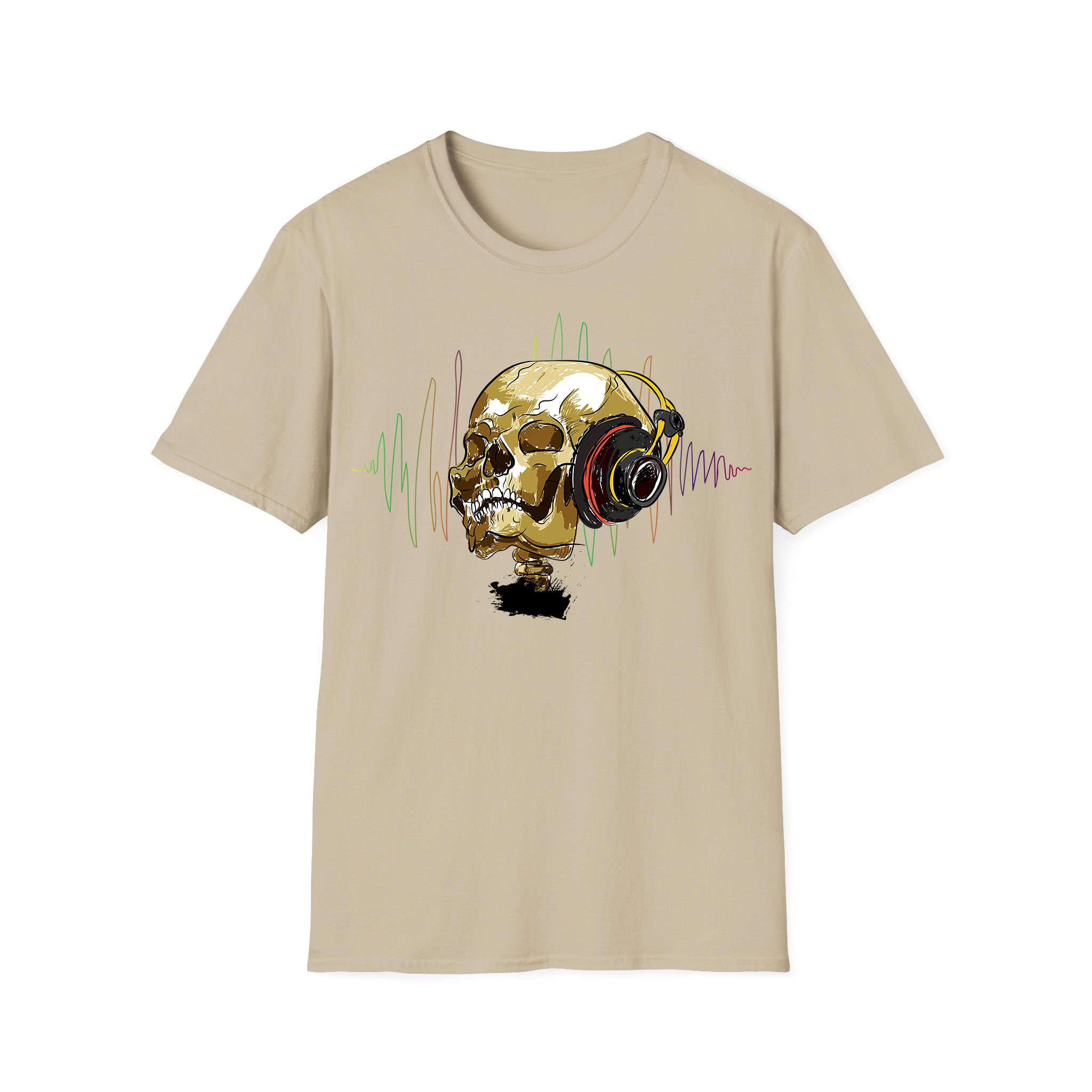 T-shirt musique unisexe Music Skull Headphone