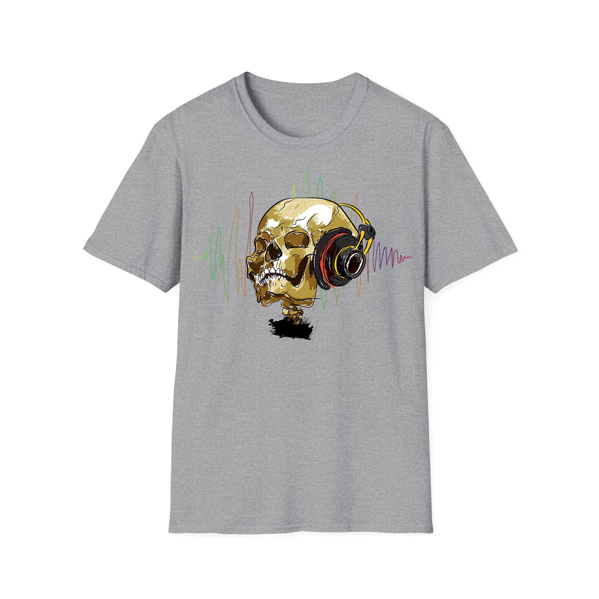 T-shirt musique unisexe Music Skull Headphone