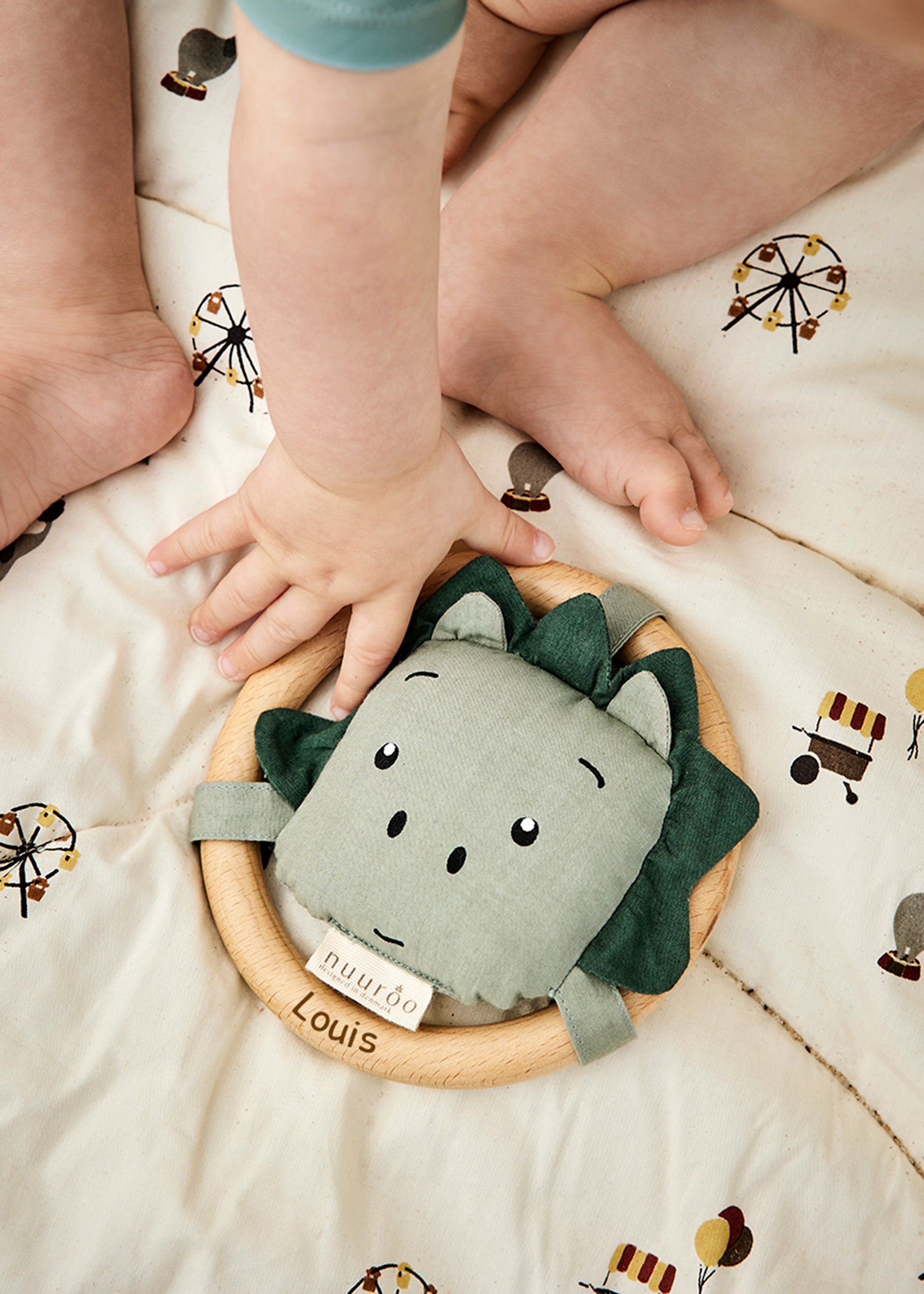 Personalized Engraved Baby Rattle Dinosaur