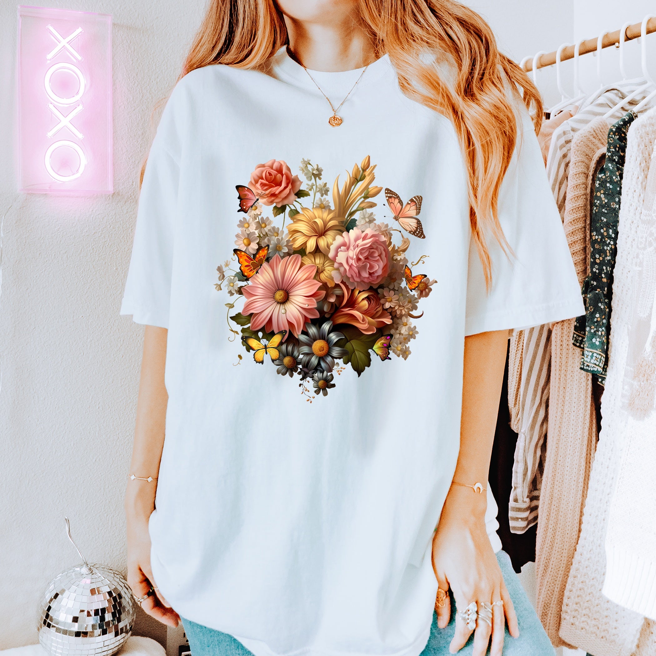 Gardening lover T-shirt Flowers and butterflies