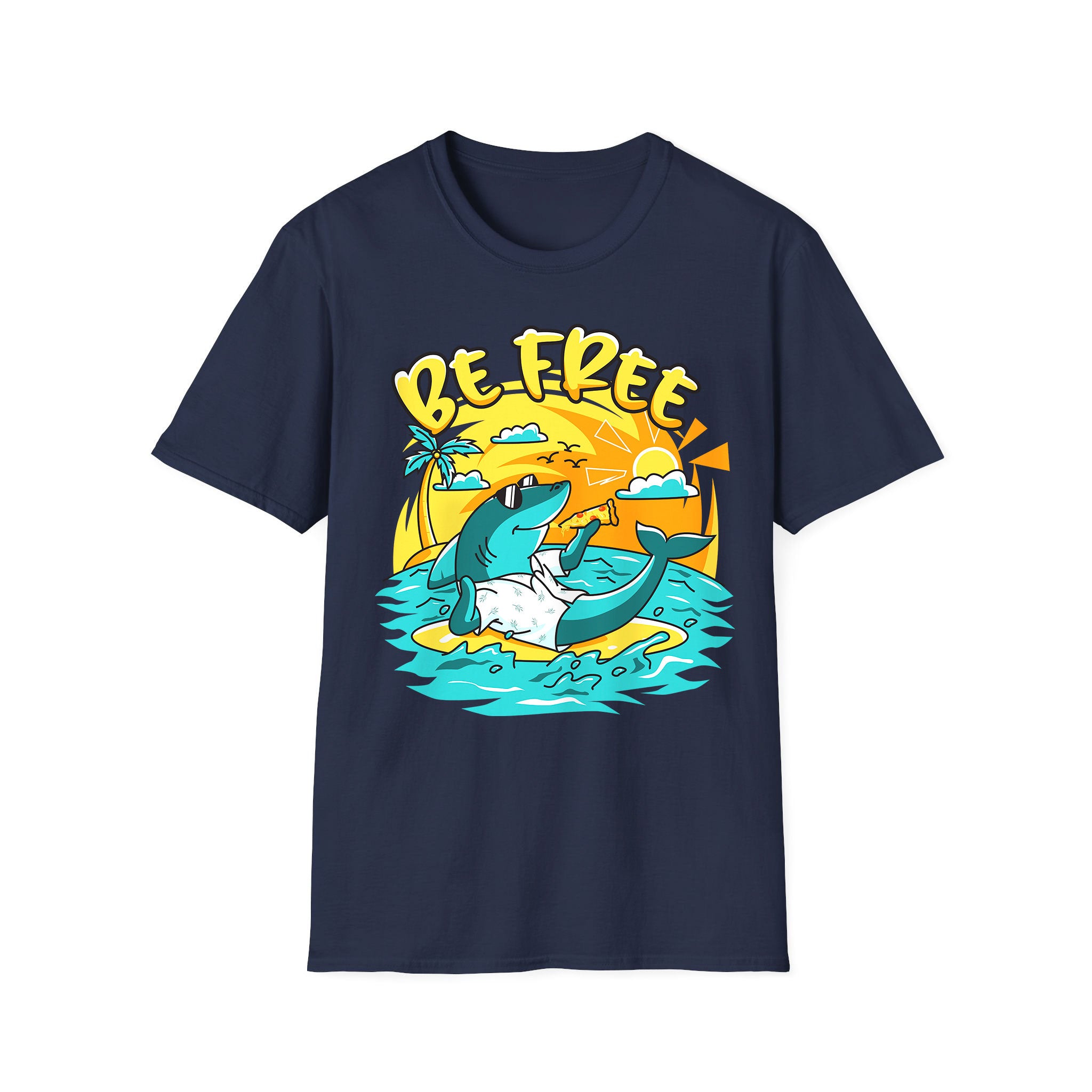 Summer unisex T-shirt Be Free Shark