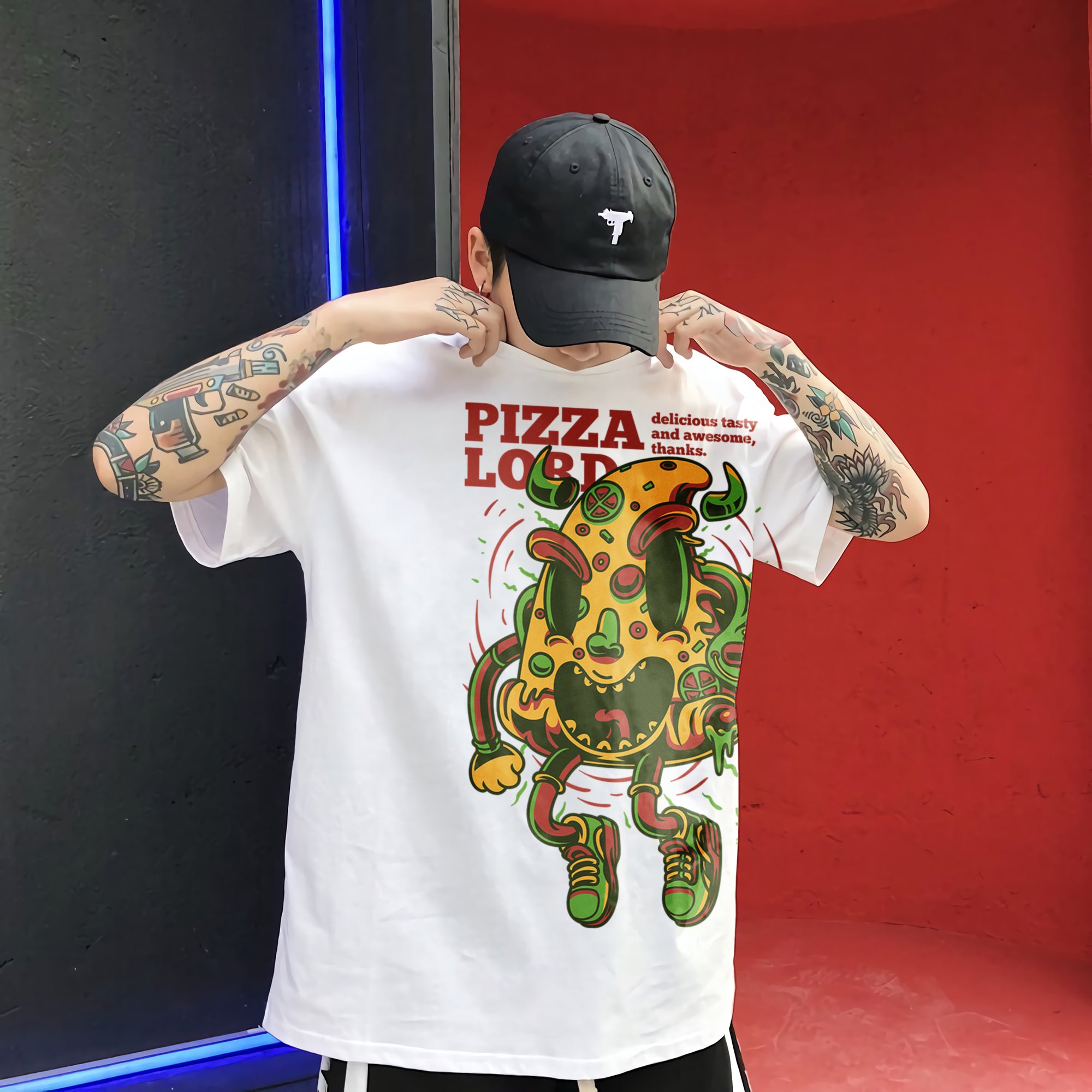 Oversize graphic T-shirt Pizza Lord