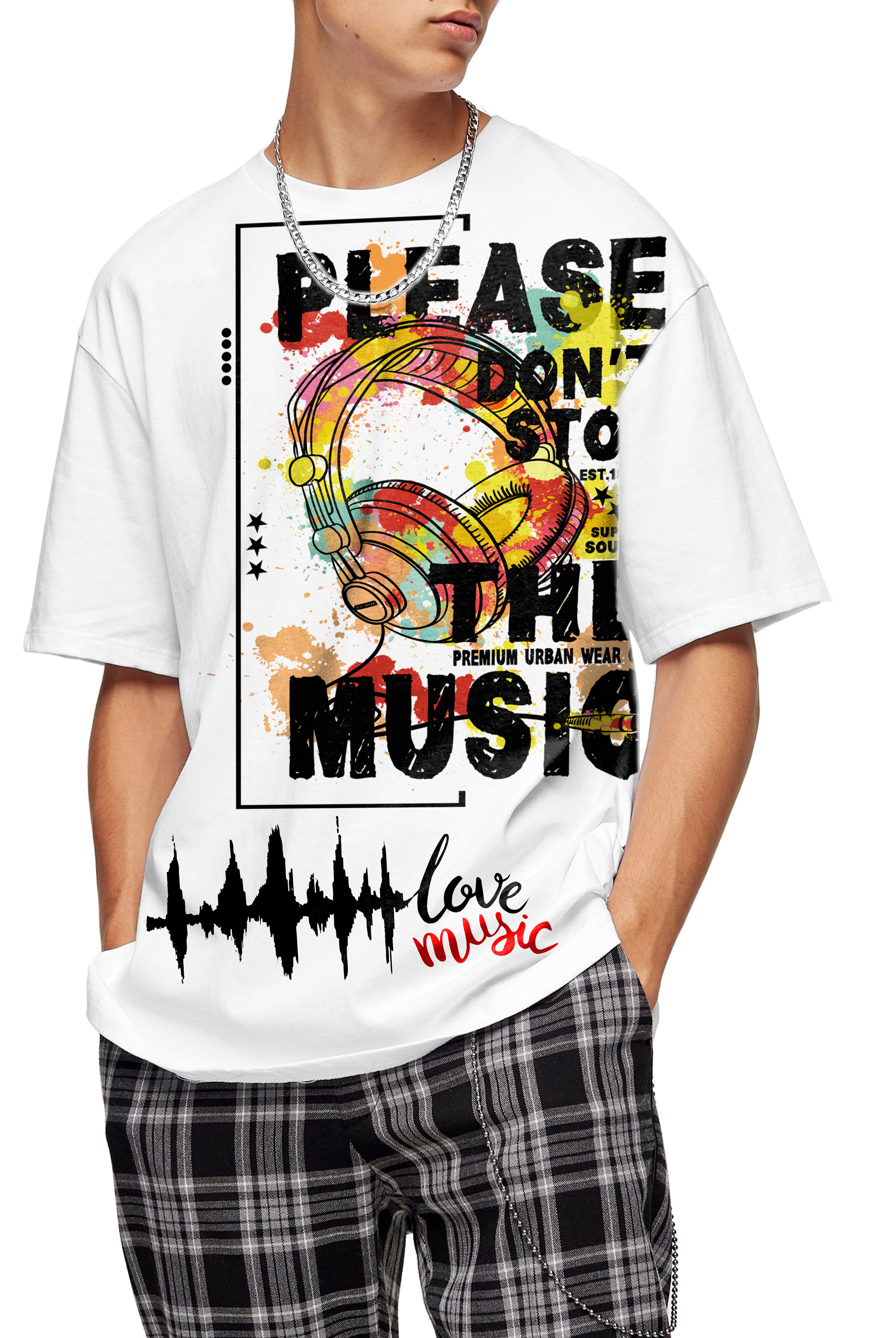 Oversize graphic T-shirt Please Love Music