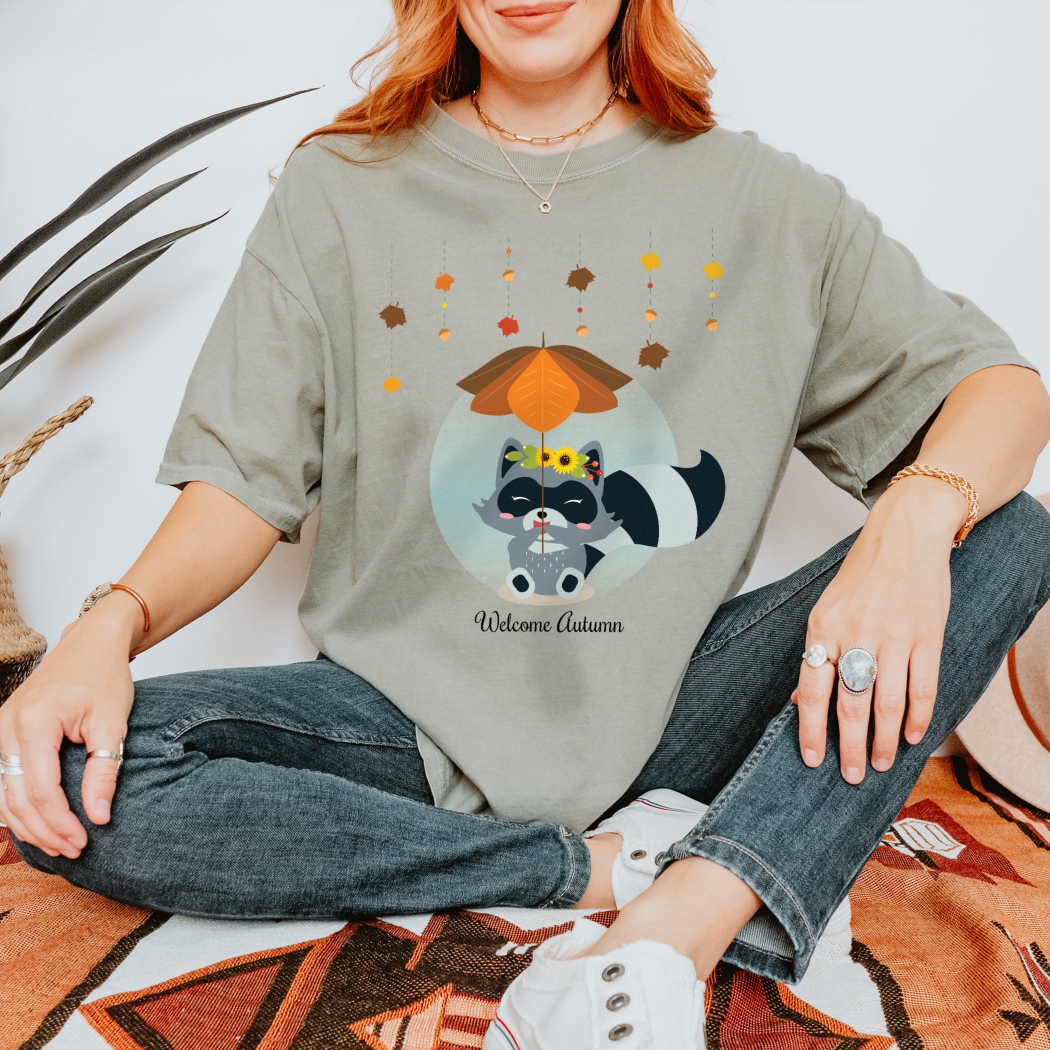 Autumn T-shirt Pretty Racoon Autumn