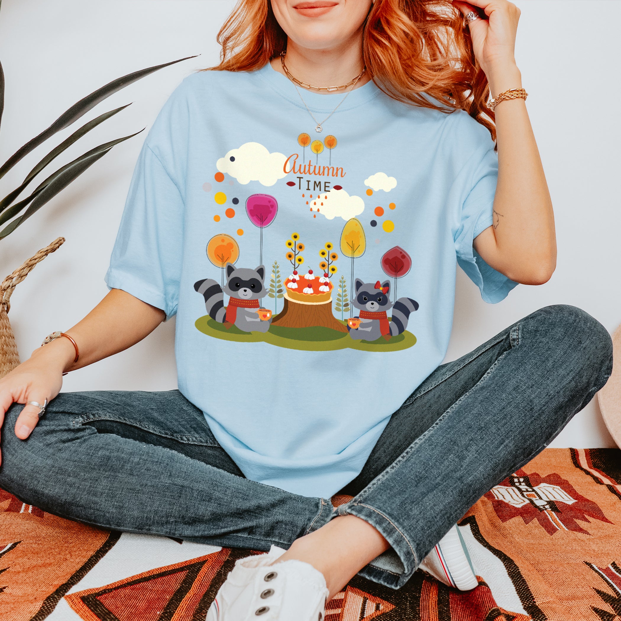 Autumn T-shirt Raccoon Autumn Time