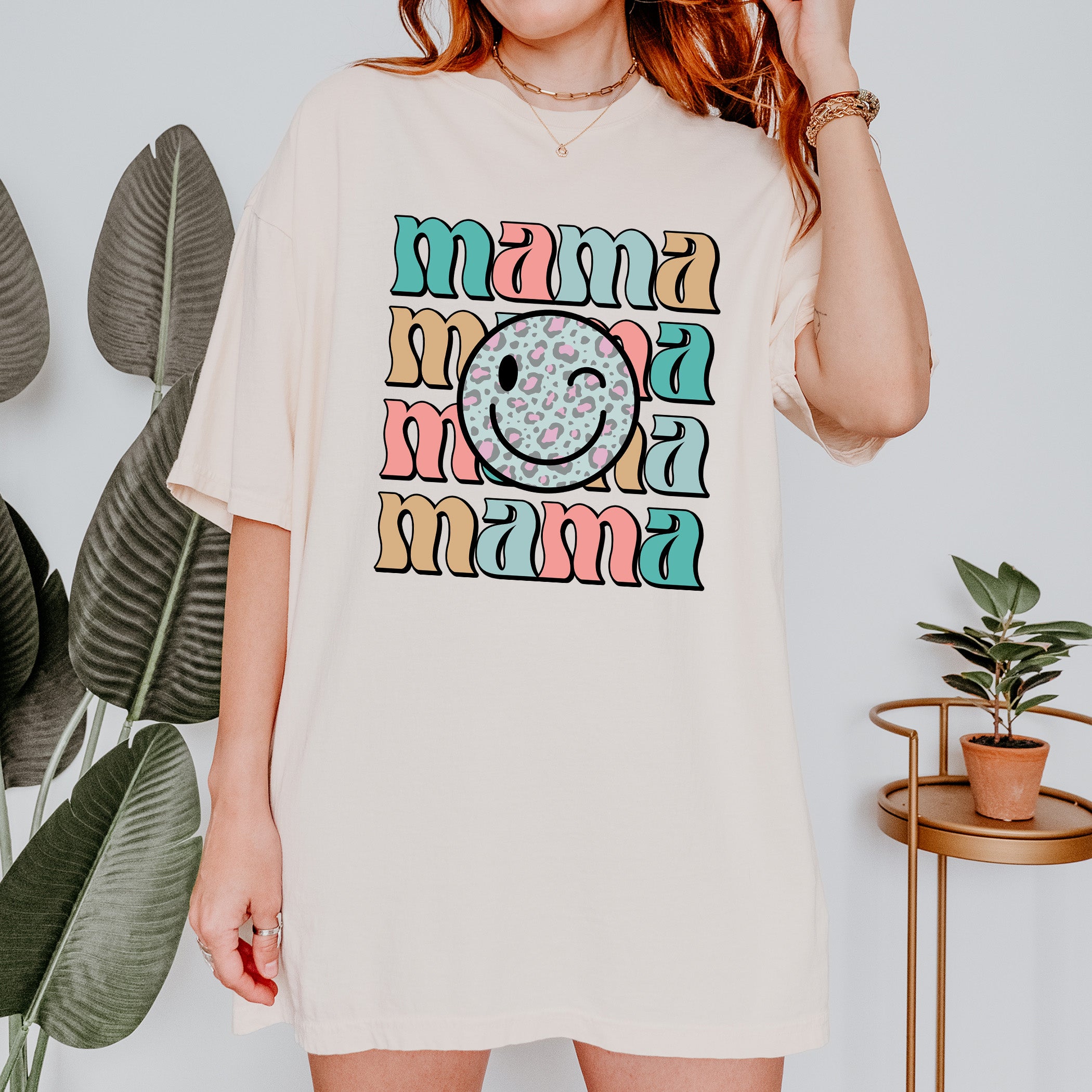 Retro Mama T-shirt Smiley