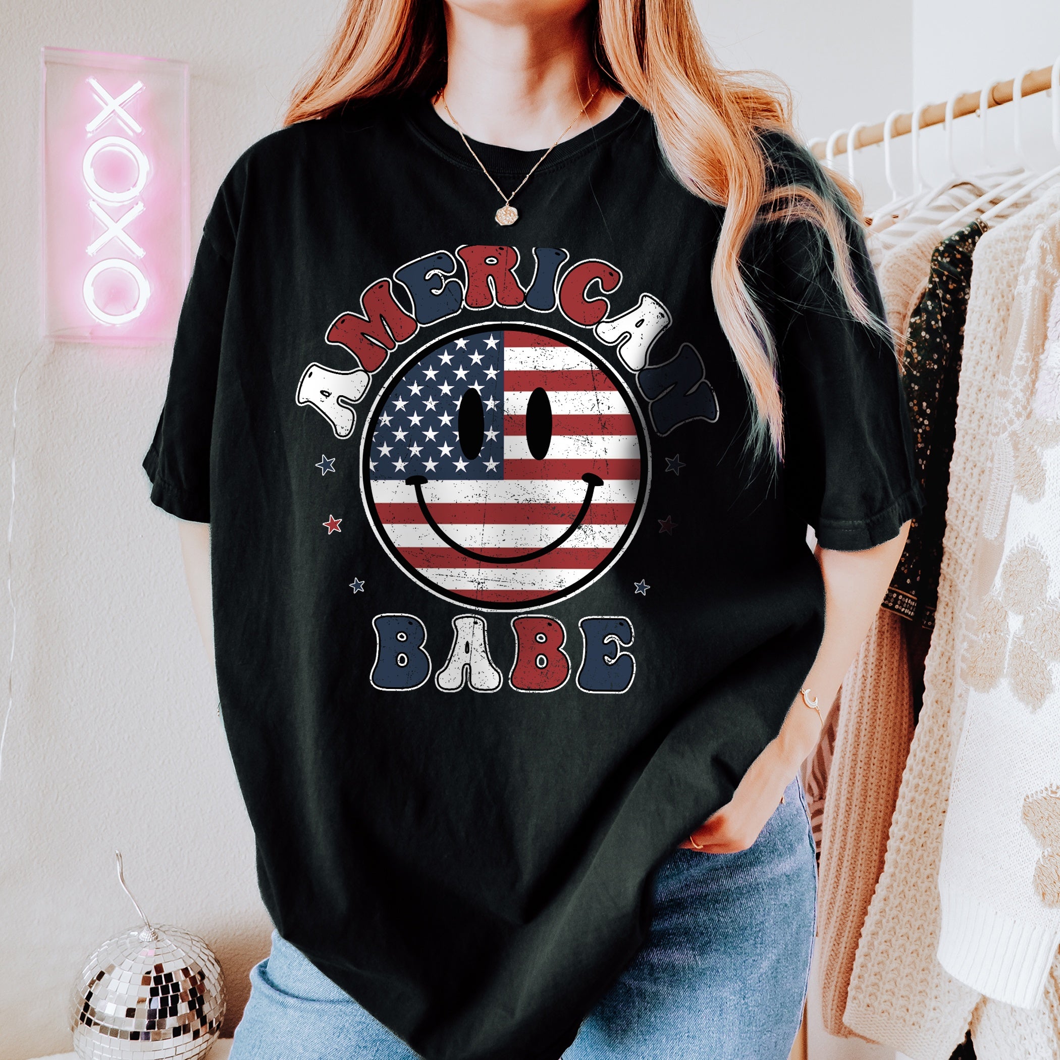 4th of July T-shirt American babe