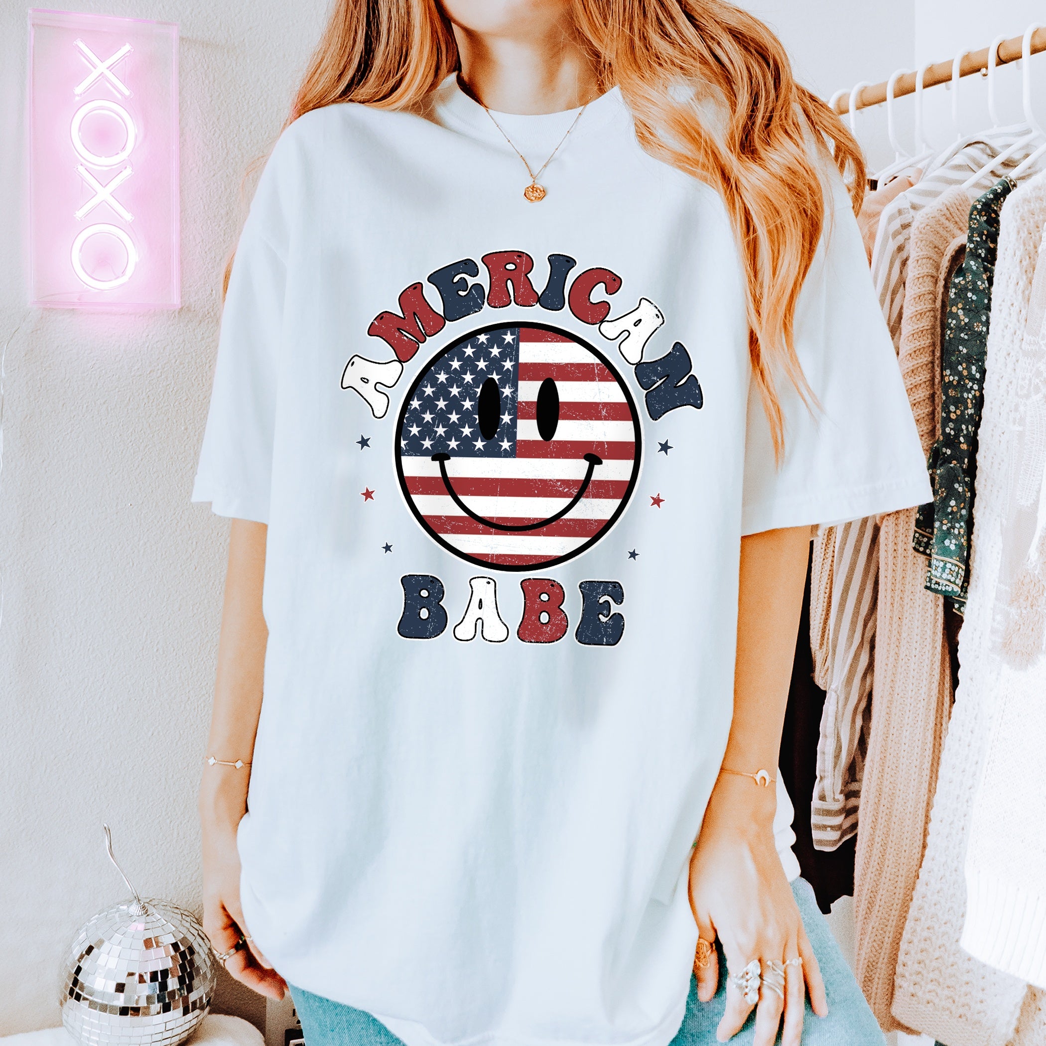 4th of July T-shirt American babe