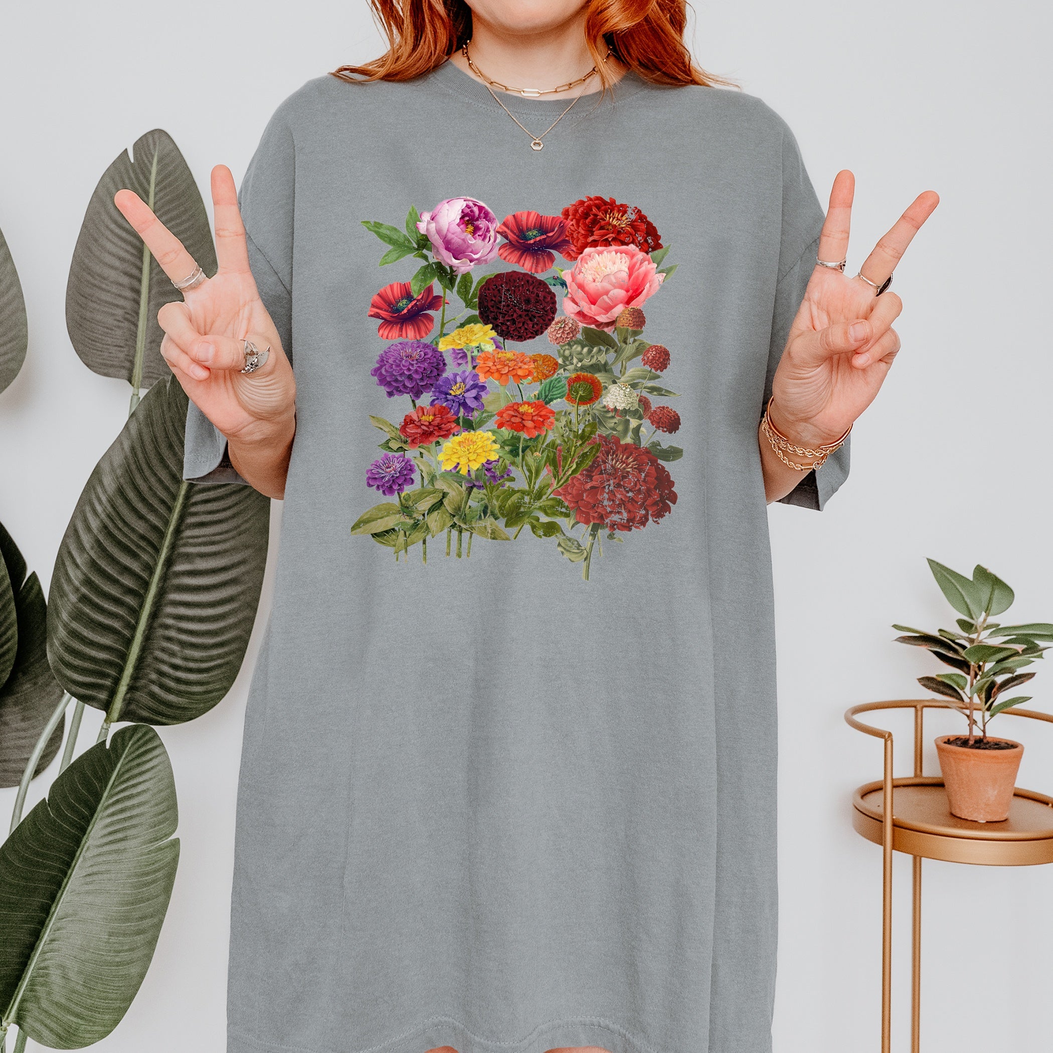 T-shirt amateur de jardinage Fleurs rétro