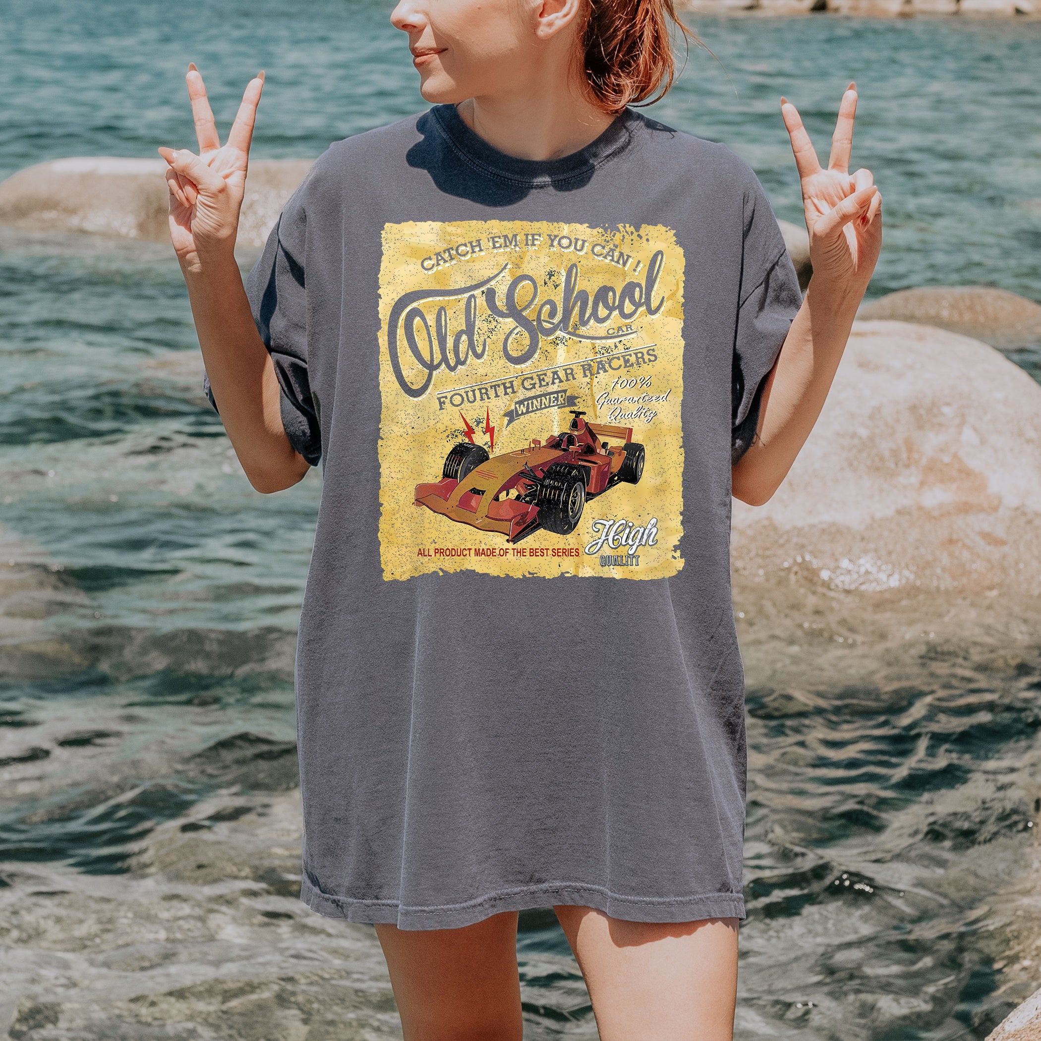 T-shirt amateur de voitures de course Old school